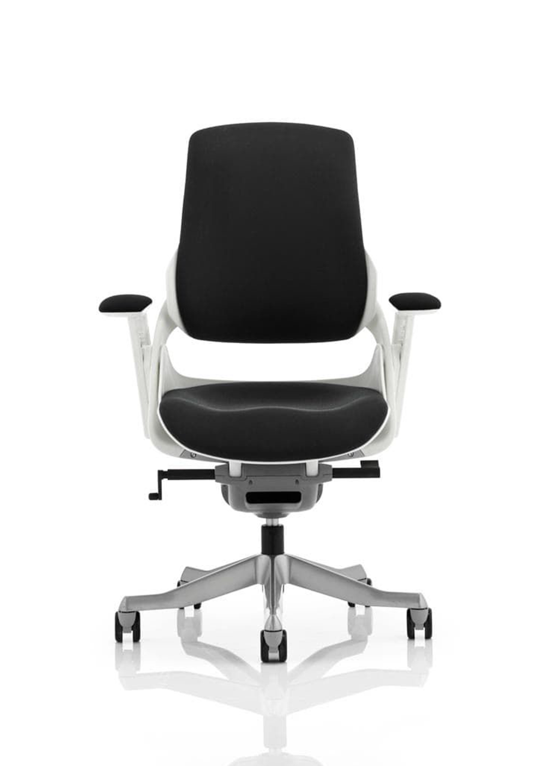 Zure High Back White Shell Fabric Executive Office Chair with Arms