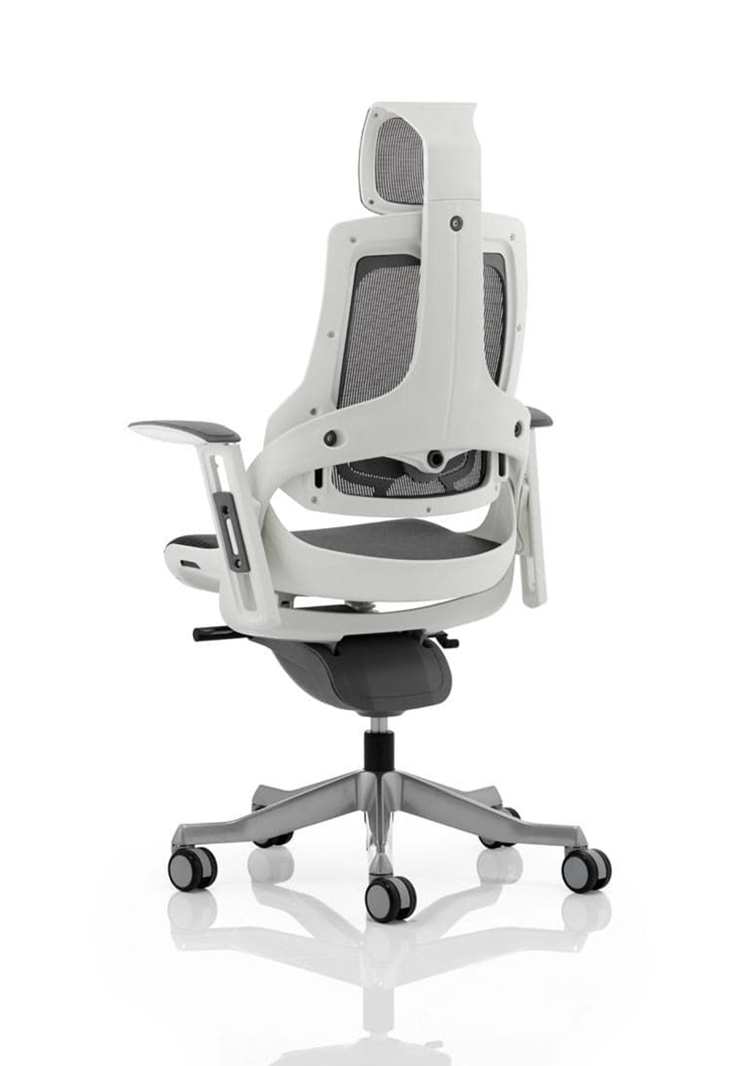 Zure High Back White Shell Mesh Executive Office Chair with Arms