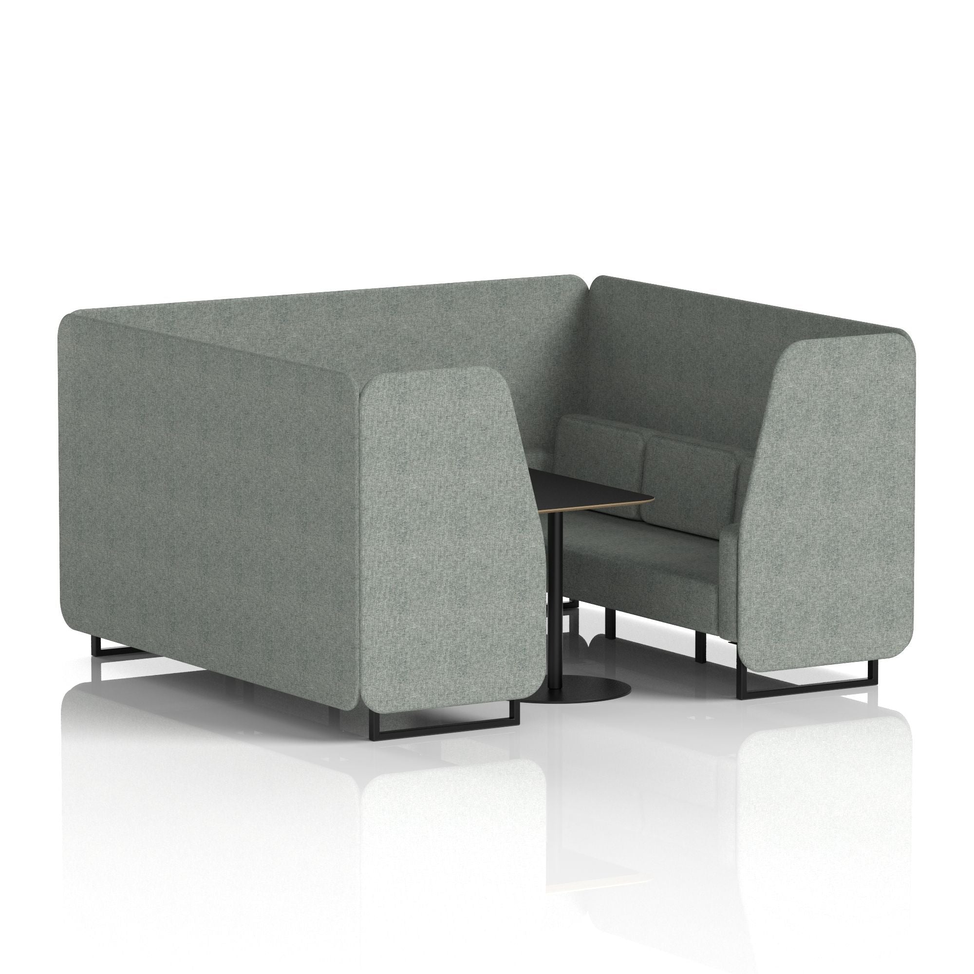 Brixworth Booth With Black Legs And Black Table In Single Tone