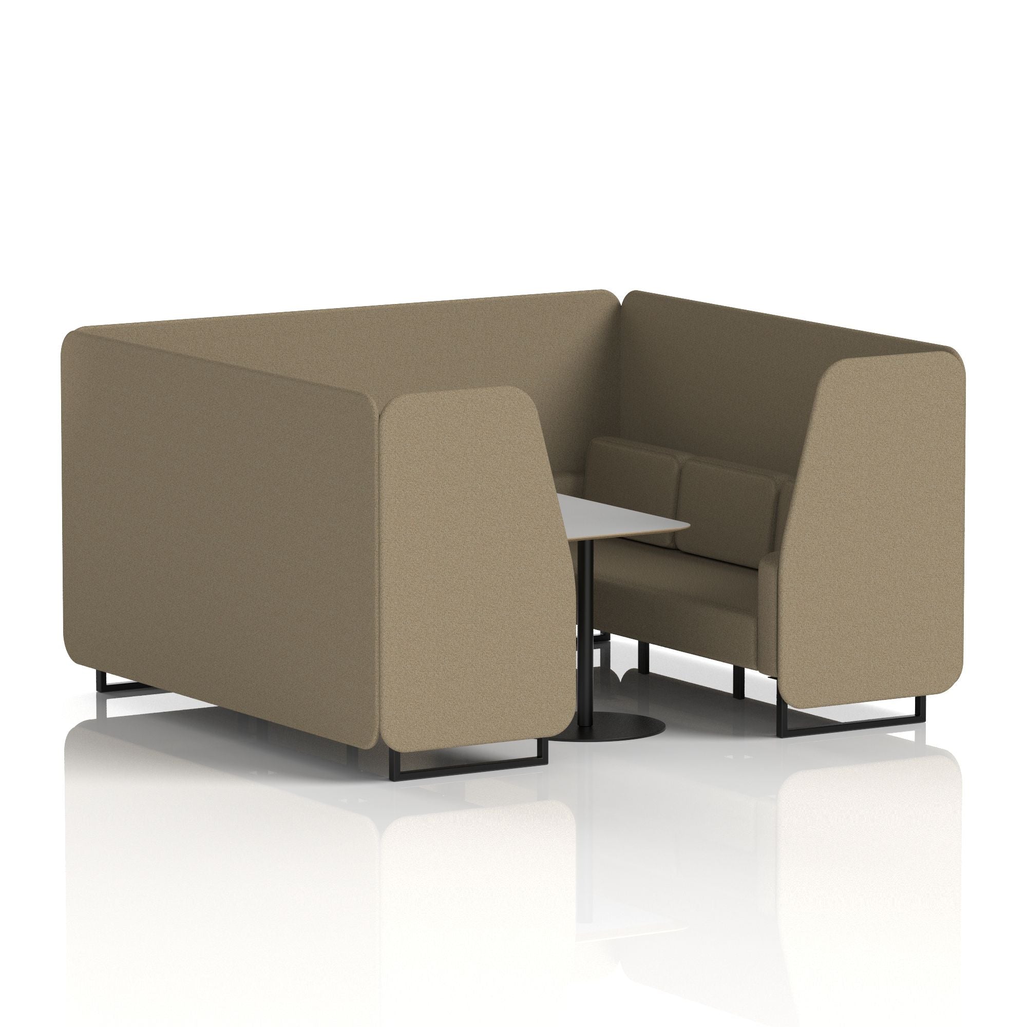 Brixworth Booth With Black Legs And Grey Table In Single Tone