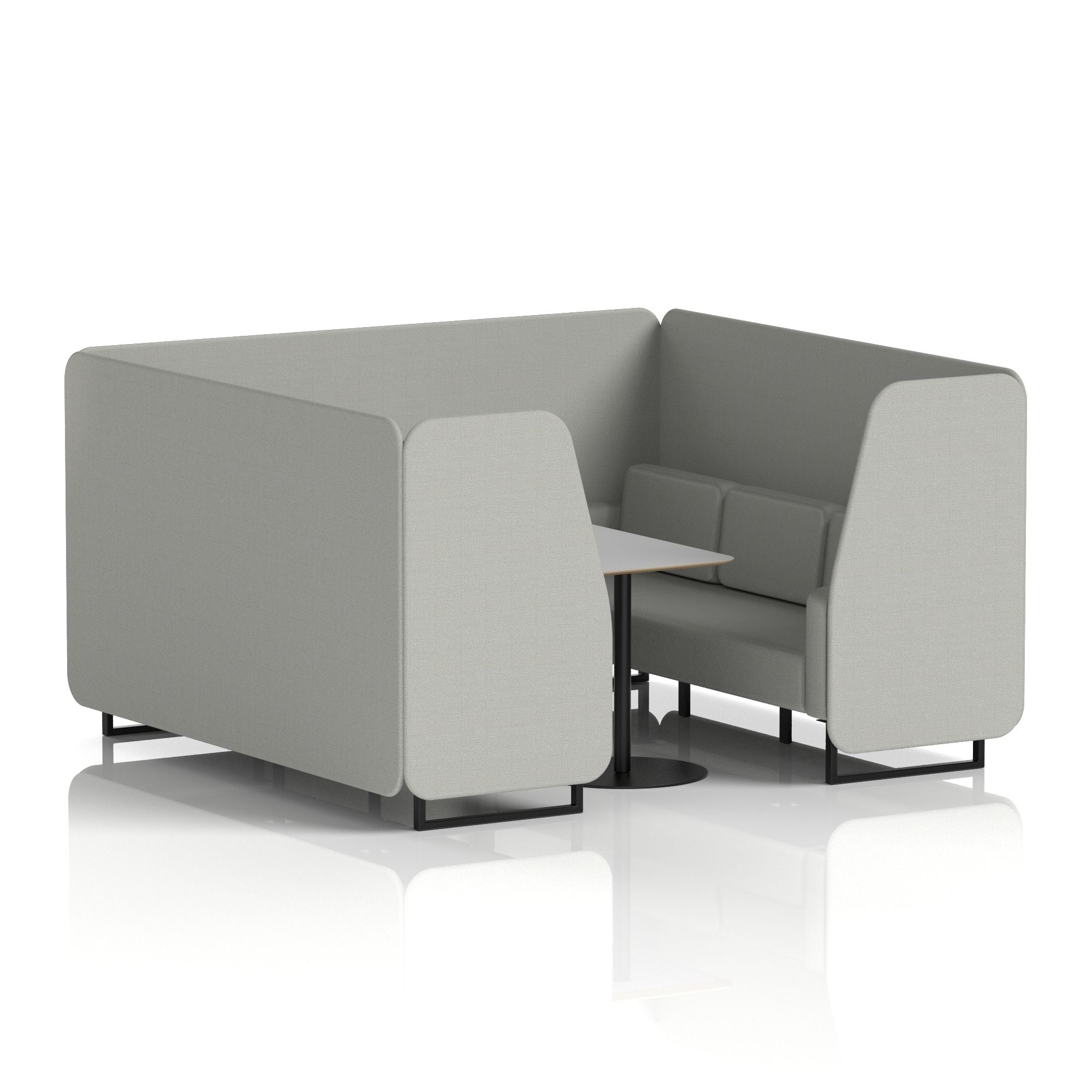 Brixworth Booth With Black Legs And Grey Table In Single Tone