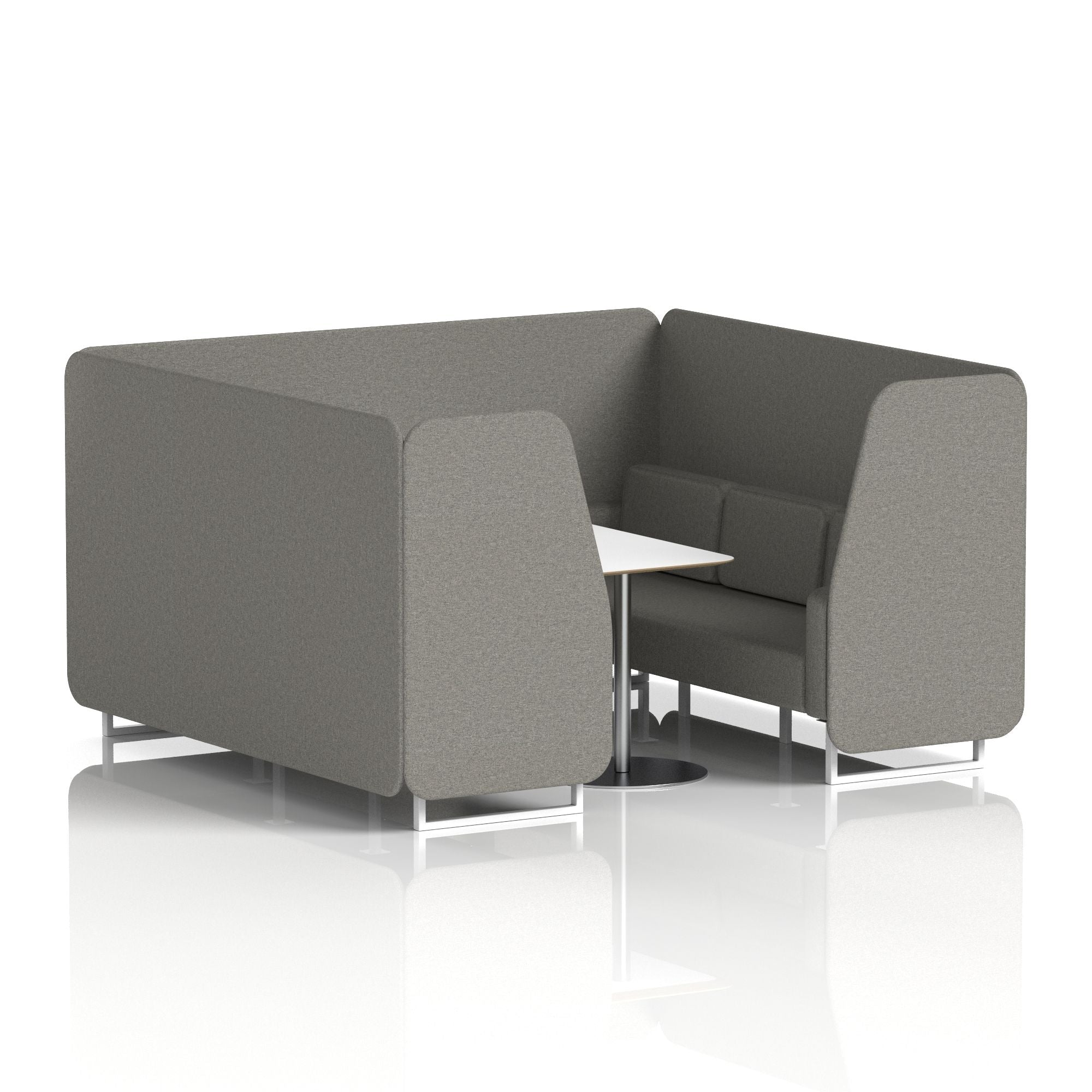 Brixworth Booth With White Legs And White Table In Single Tone