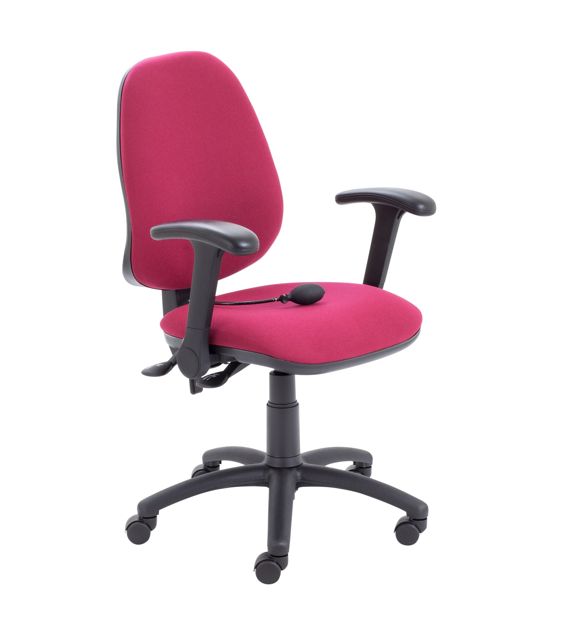 Calypso Ergo 2 Lever Office Chair with Lumbar Pump | Folding Arms | Claret
