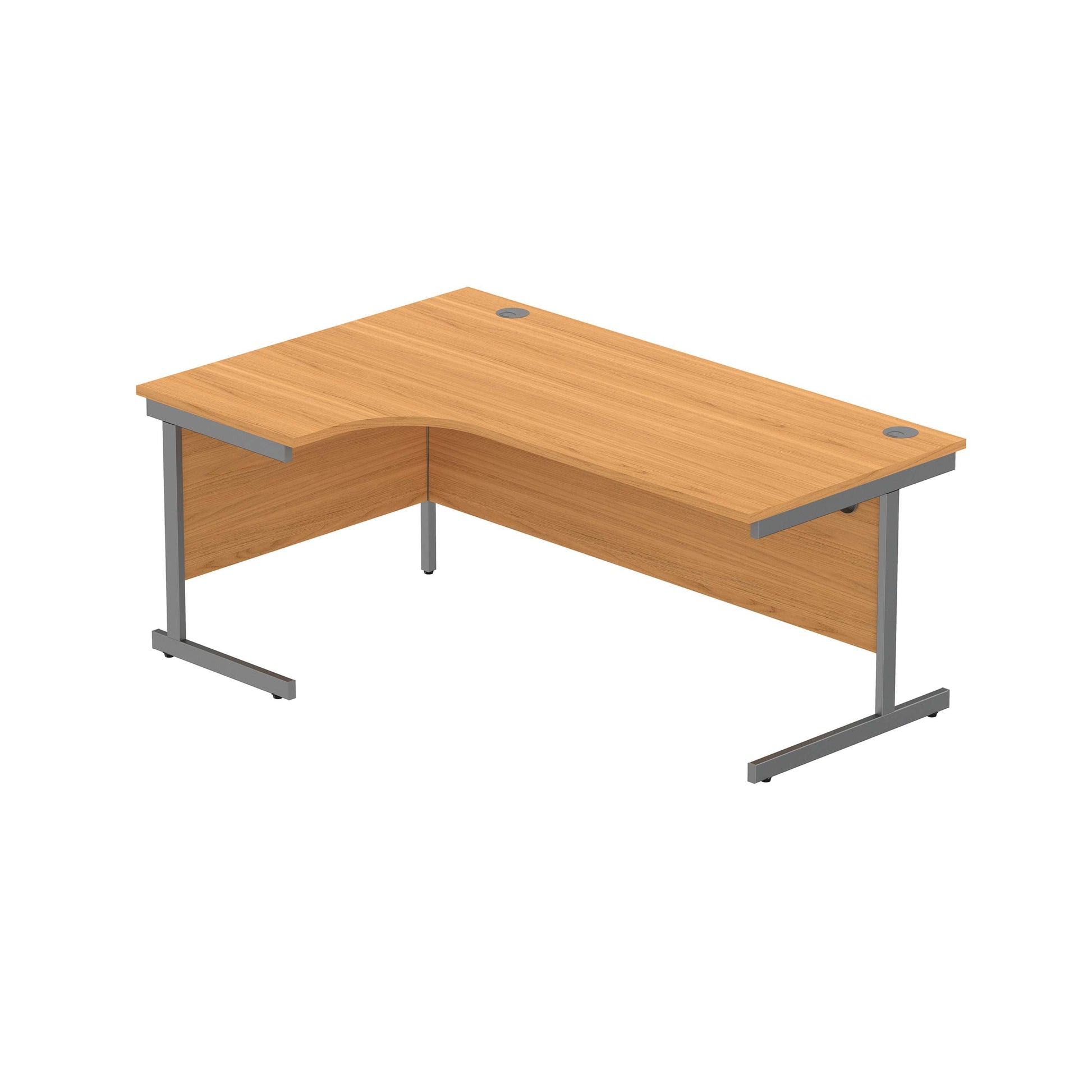 Office Left Hand Corner Desk with Steel Single Upright Cantilever Frame (FSC) | 1800X1200 | Norwegian Beech/Graphite