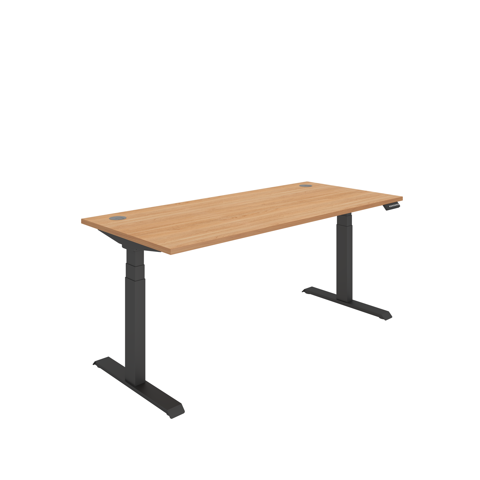 Office Rectangular Dual Motor Sit Stand Desk (FSC) | 1800X800 | Beech/Black