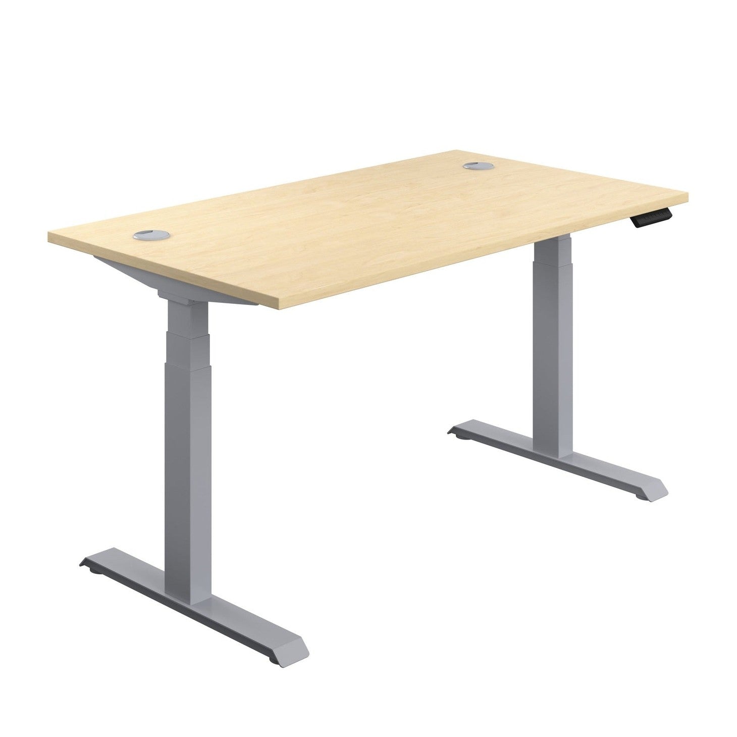 Economy Sit Stand Desk (FSC) | 1400 X 800 | Maple/Silver
