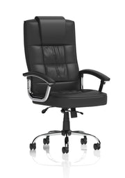 Moore Deluxe High Back Black Executive Office Chair with Arms
