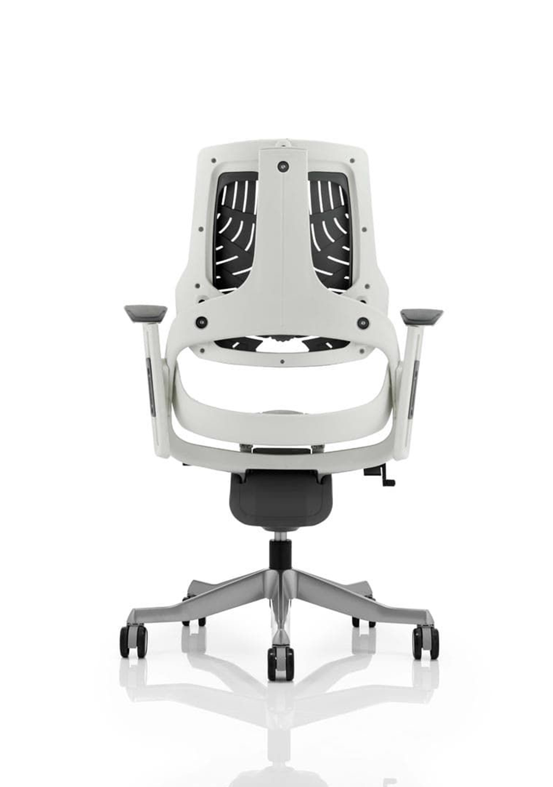 Zure High Back White Shell Elastomer Executive Office Chair with Arms