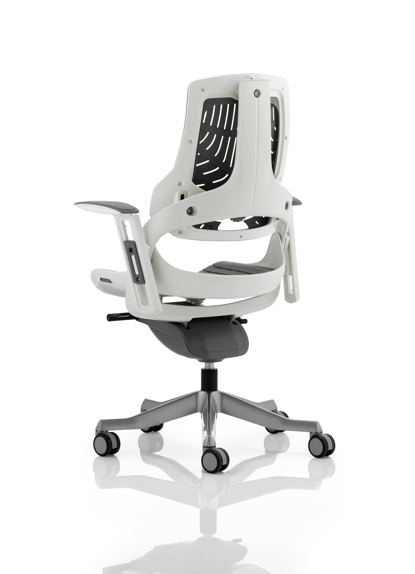 Zure High Back White Shell Elastomer Executive Office Chair with Arms