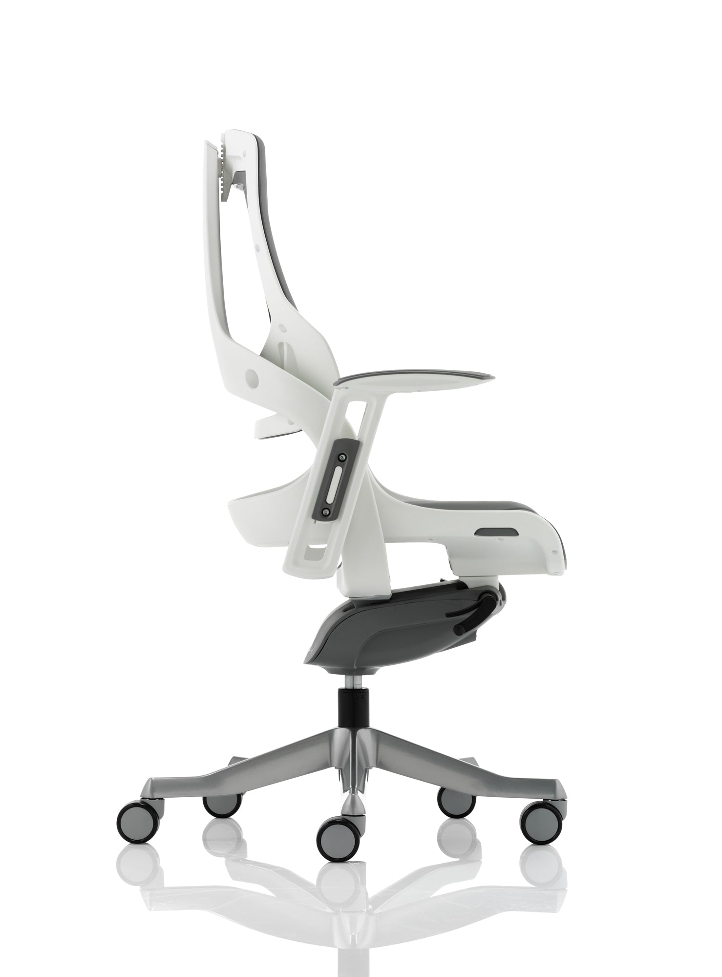 Zure High Back White Shell Mesh Executive Office Chair with Arms
