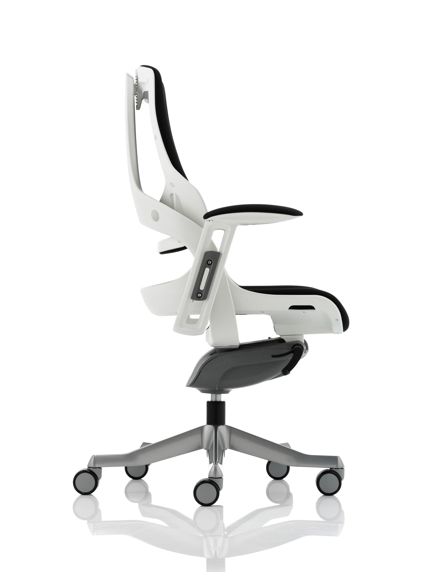 Zure High Back White Shell Fabric Executive Office Chair with Arms