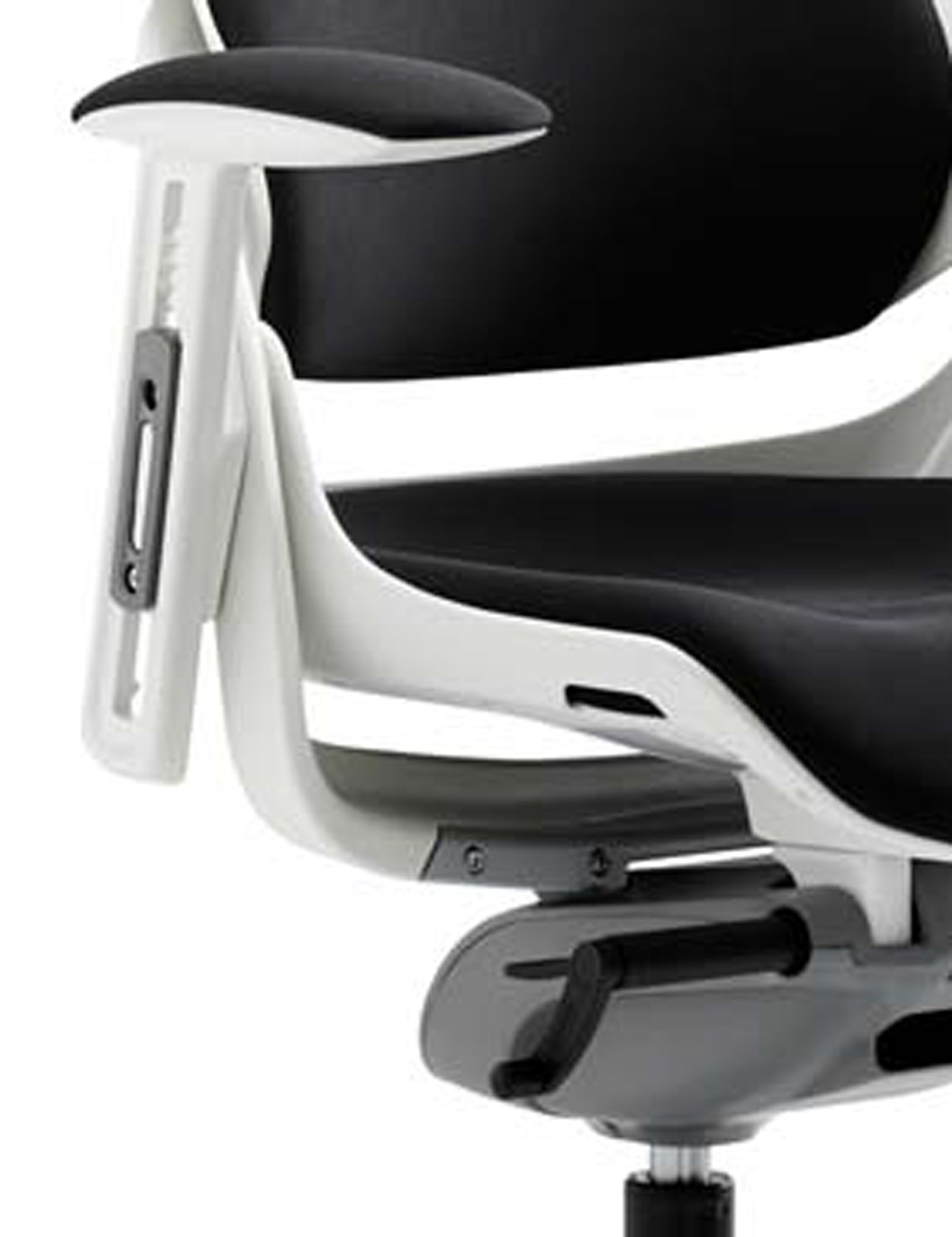 Zure High Back White Shell Fabric Executive Office Chair with Arms