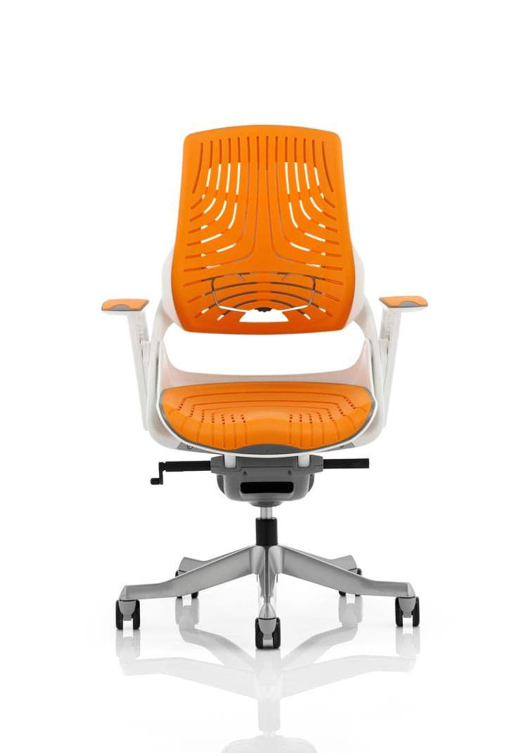 Zure High Back White Shell Elastomer Executive Office Chair with Arms