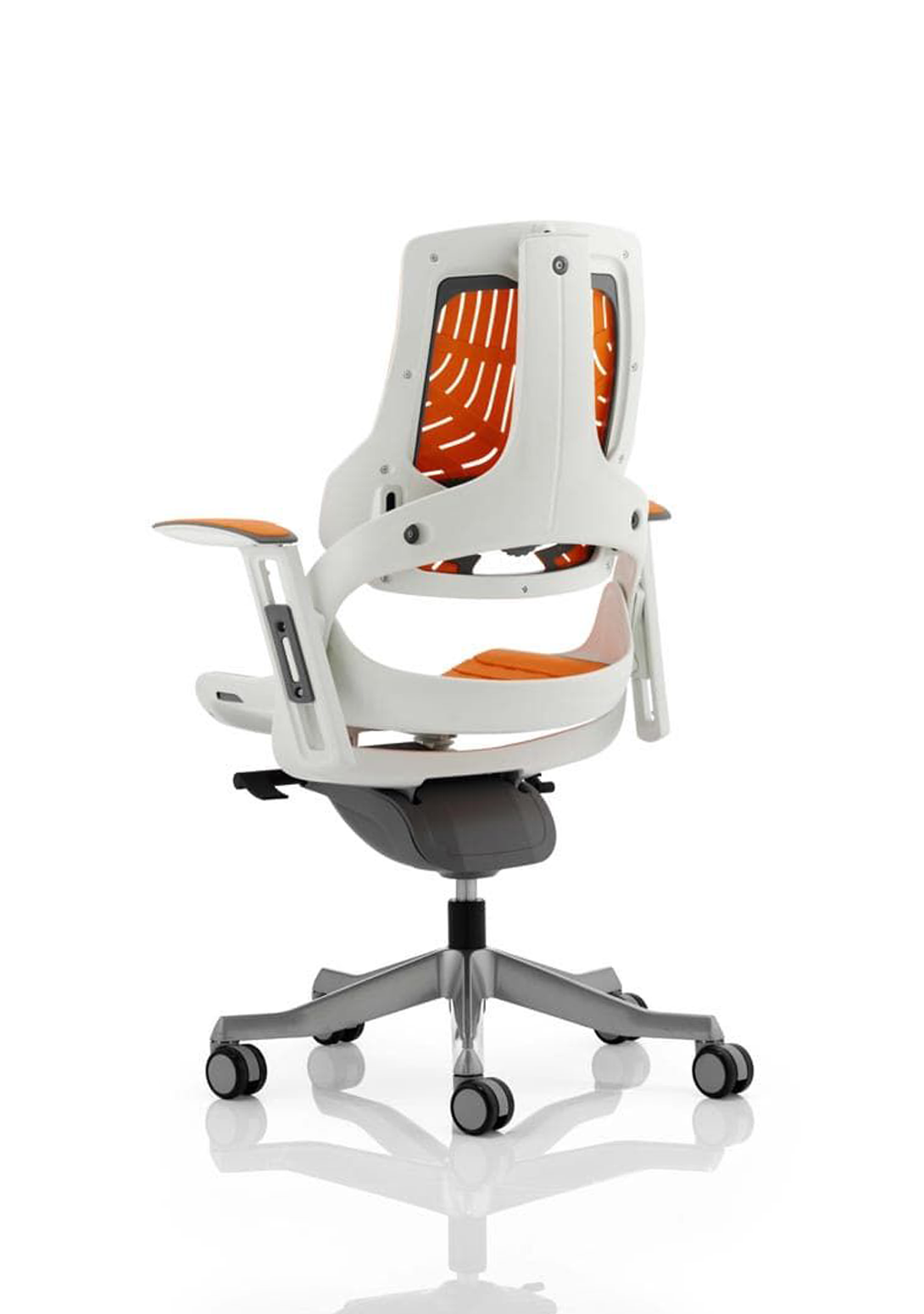 Zure High Back White Shell Elastomer Executive Office Chair with Arms