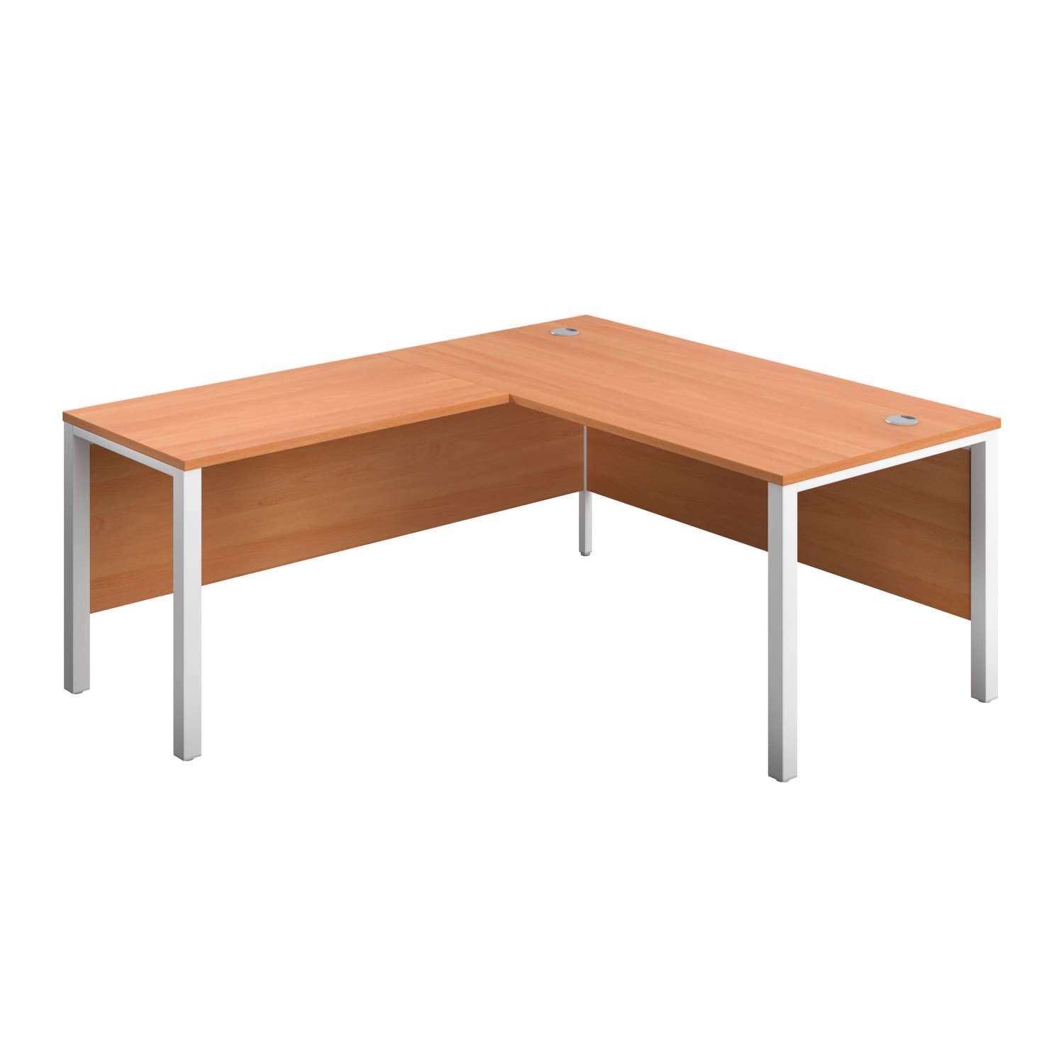 Goal Post Left Hand Return Desk (FSC) | 1600X800 | Beech/White