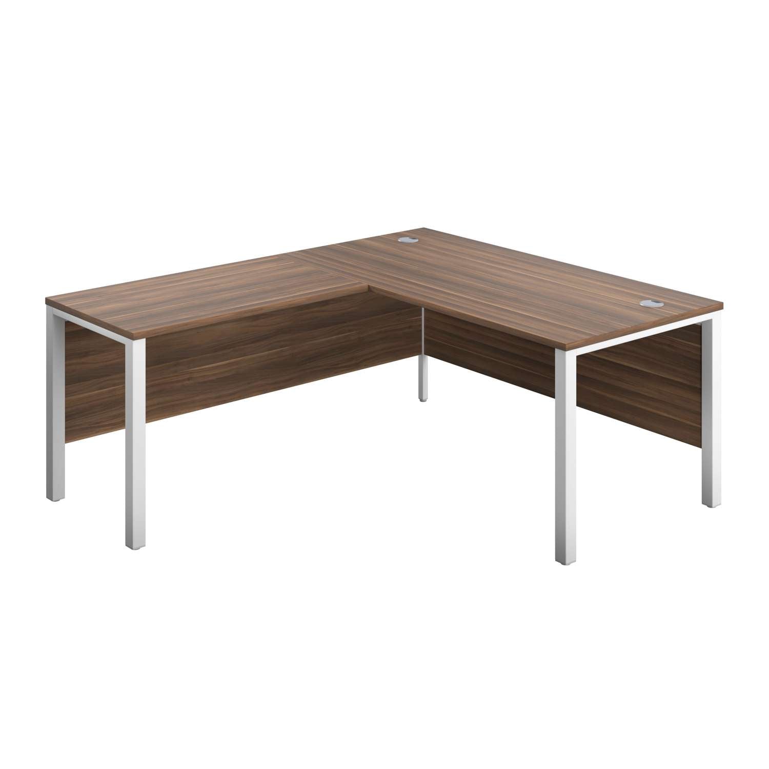Goal Post Left Hand Return Desk (FSC) | 1600X800 | Dark Walnut/White