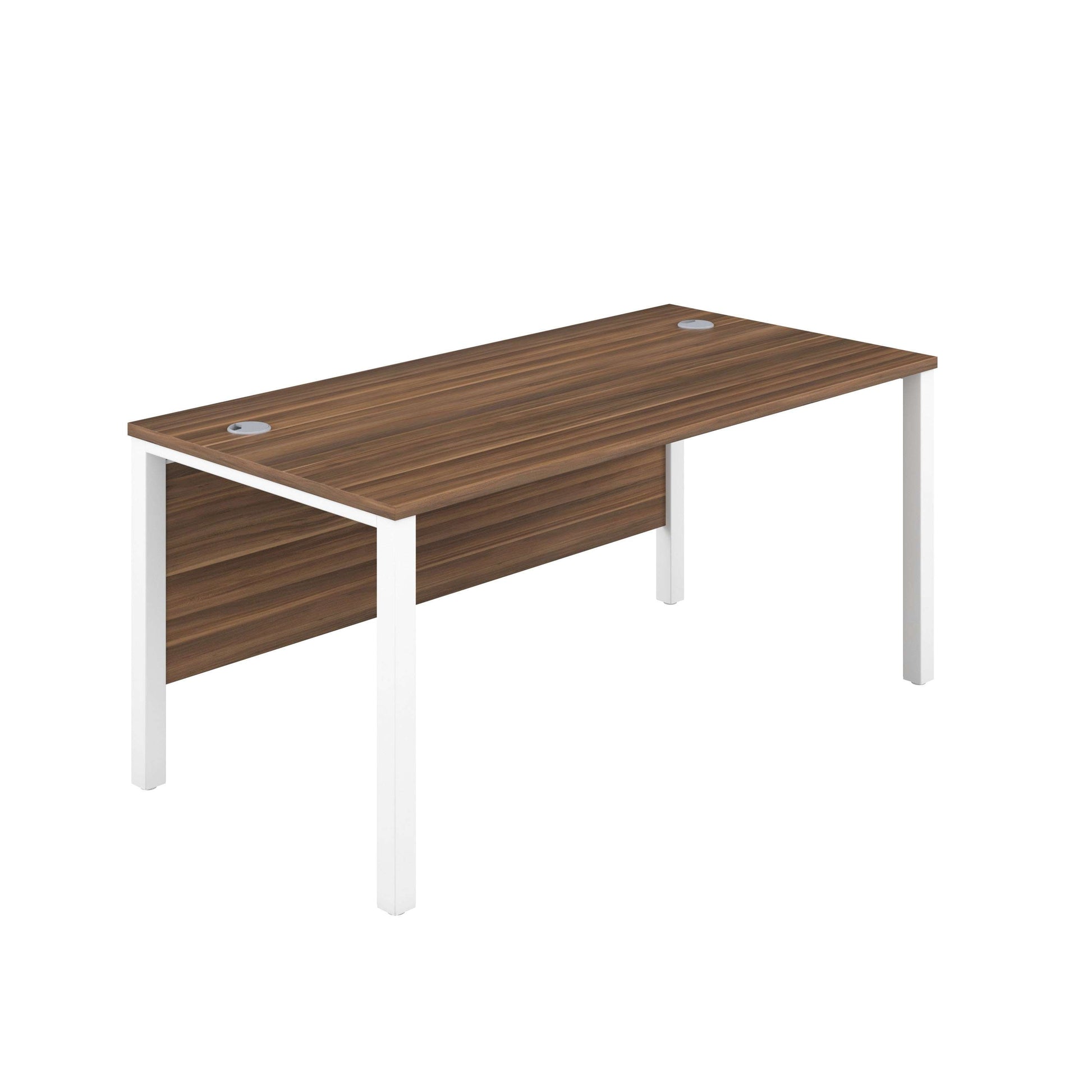 Goal Post Rectangular Desk (FSC) | 1600X800 | Dark Walnut/White