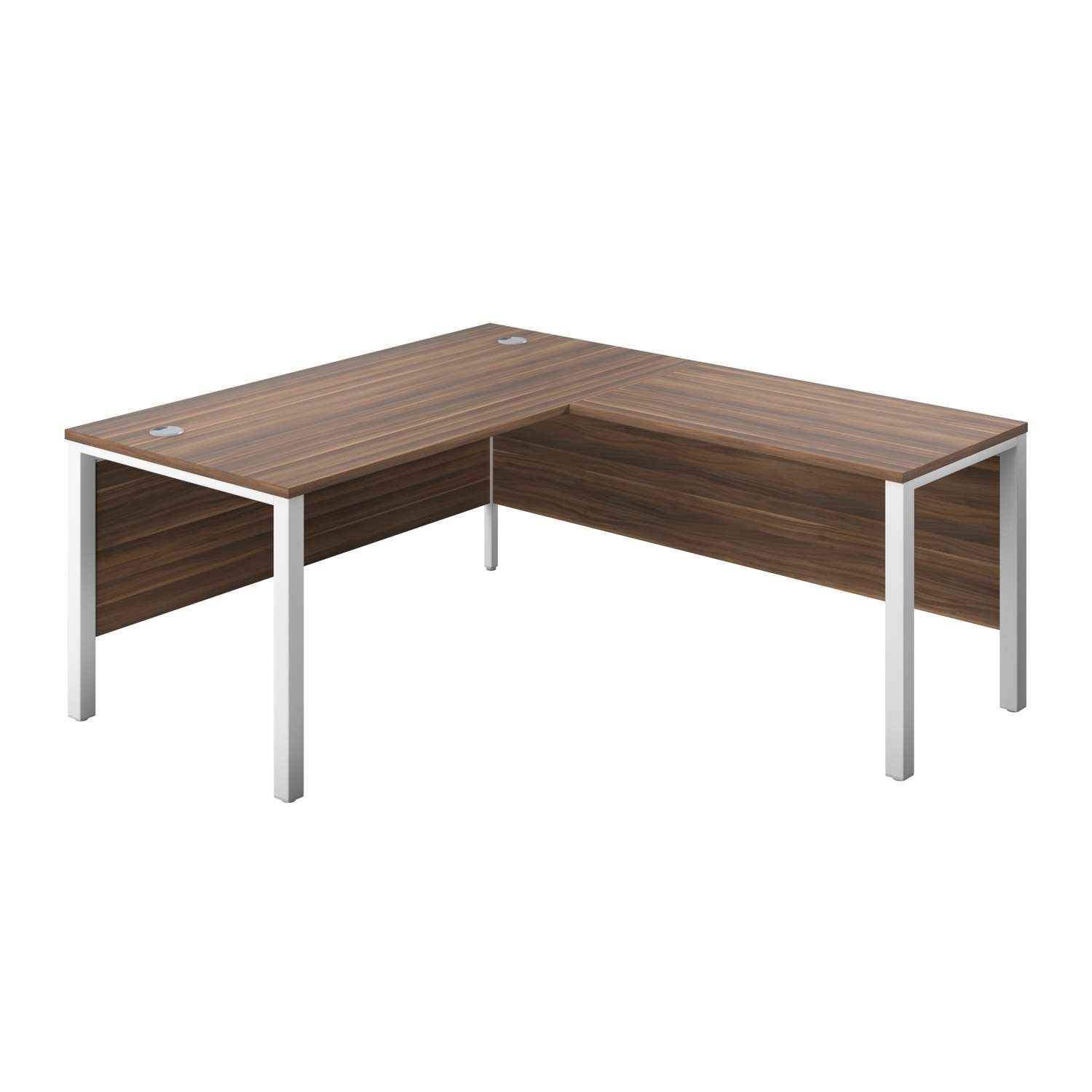 Goal Post Right Hand Return Desk (FSC) | 1800X800 | Dark Walnut/White