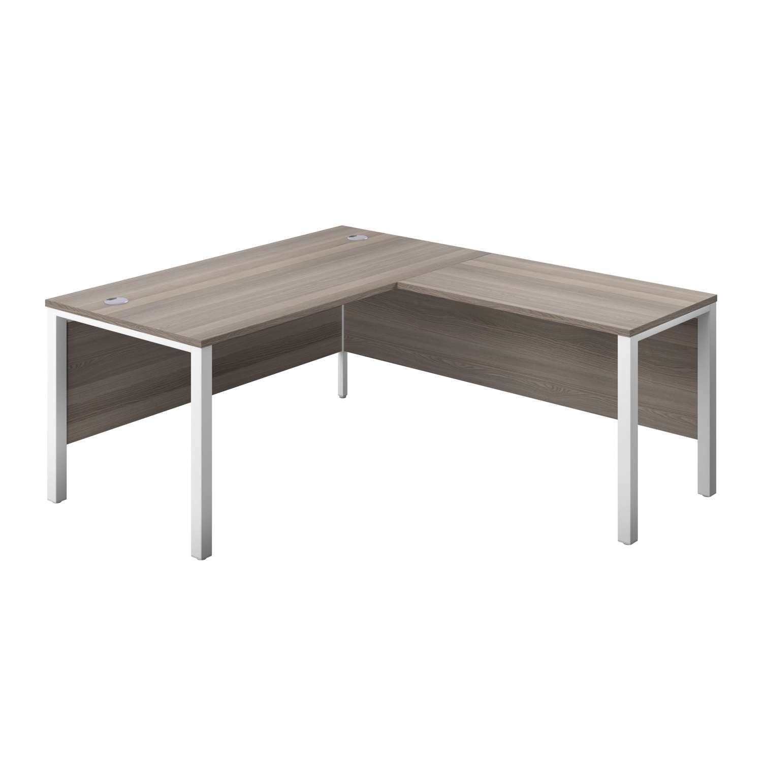 Goal Post Right Hand Return Desk (FSC) | 1800X800 | Grey Oak/White