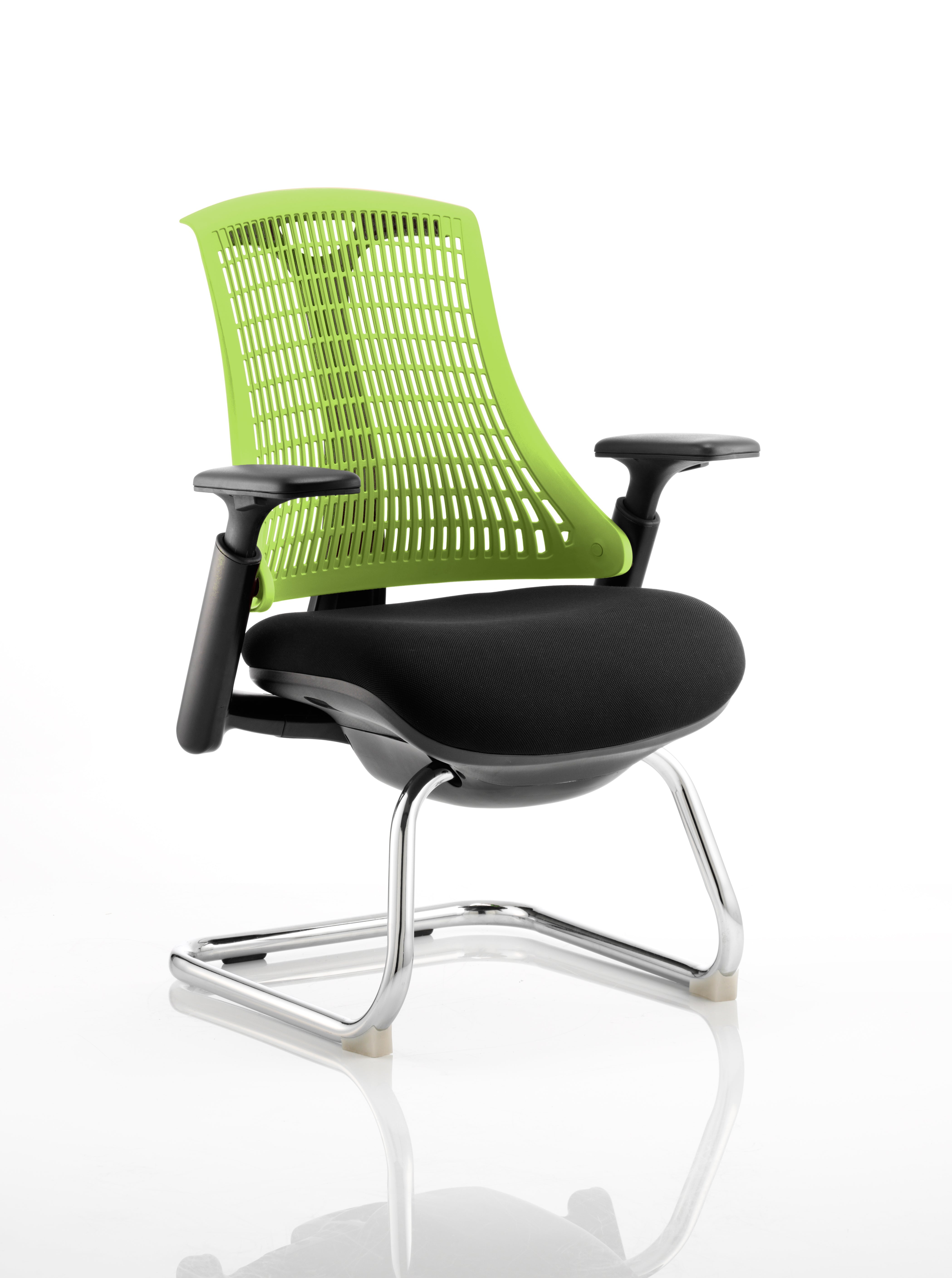 Flex Medium Back Cantilever Visitor Chair Black Frame with Arms