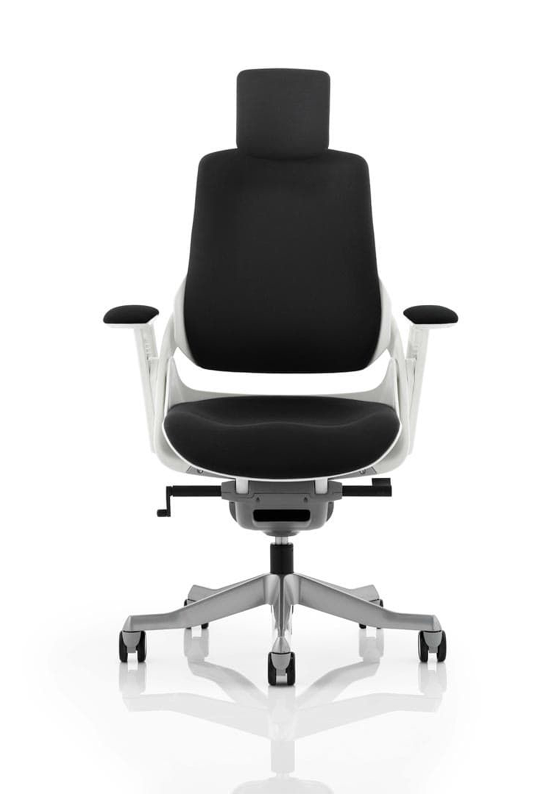 Zure High Back White Shell Fabric Executive Office Chair with Arms