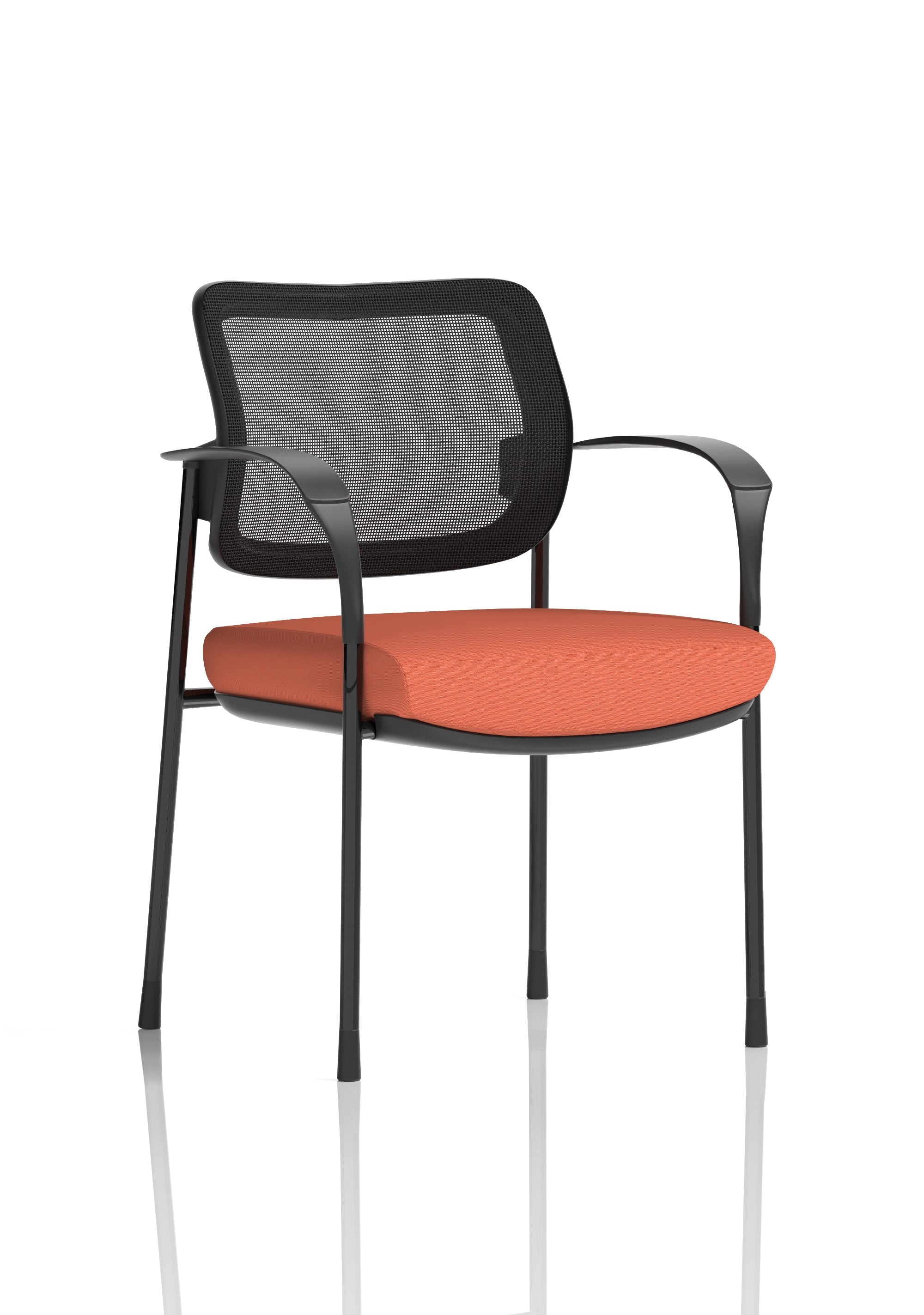Brunswick Deluxe Medium Back Stacking Visitor Office Chair with Arms In Quest Fabric