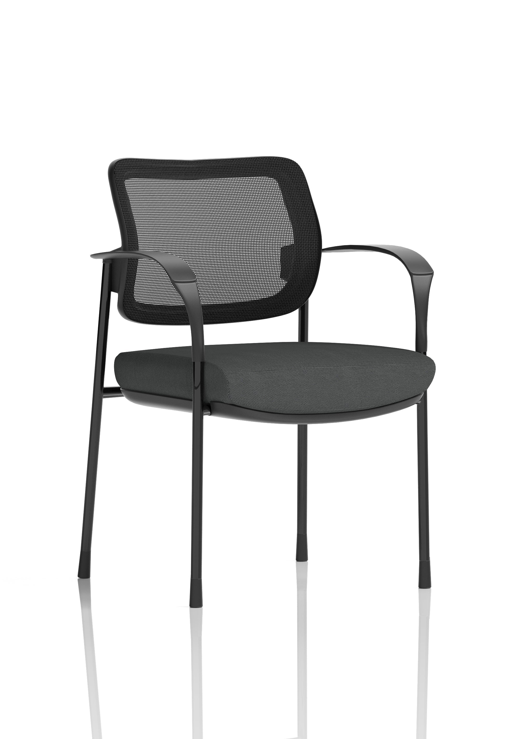 Brunswick Deluxe Medium Back Stacking Visitor Office Chair with Arms In Quest Fabric