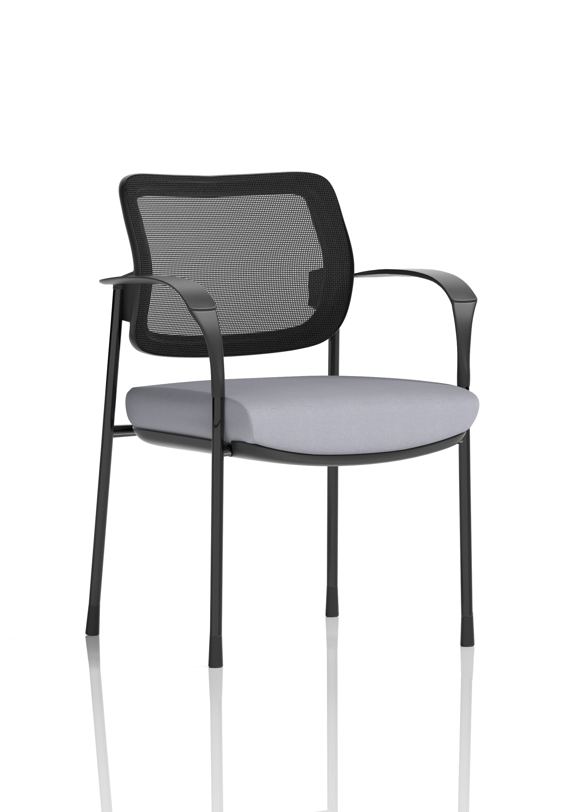 Brunswick Deluxe Medium Back Stacking Visitor Office Chair with Arms In Quest Fabric