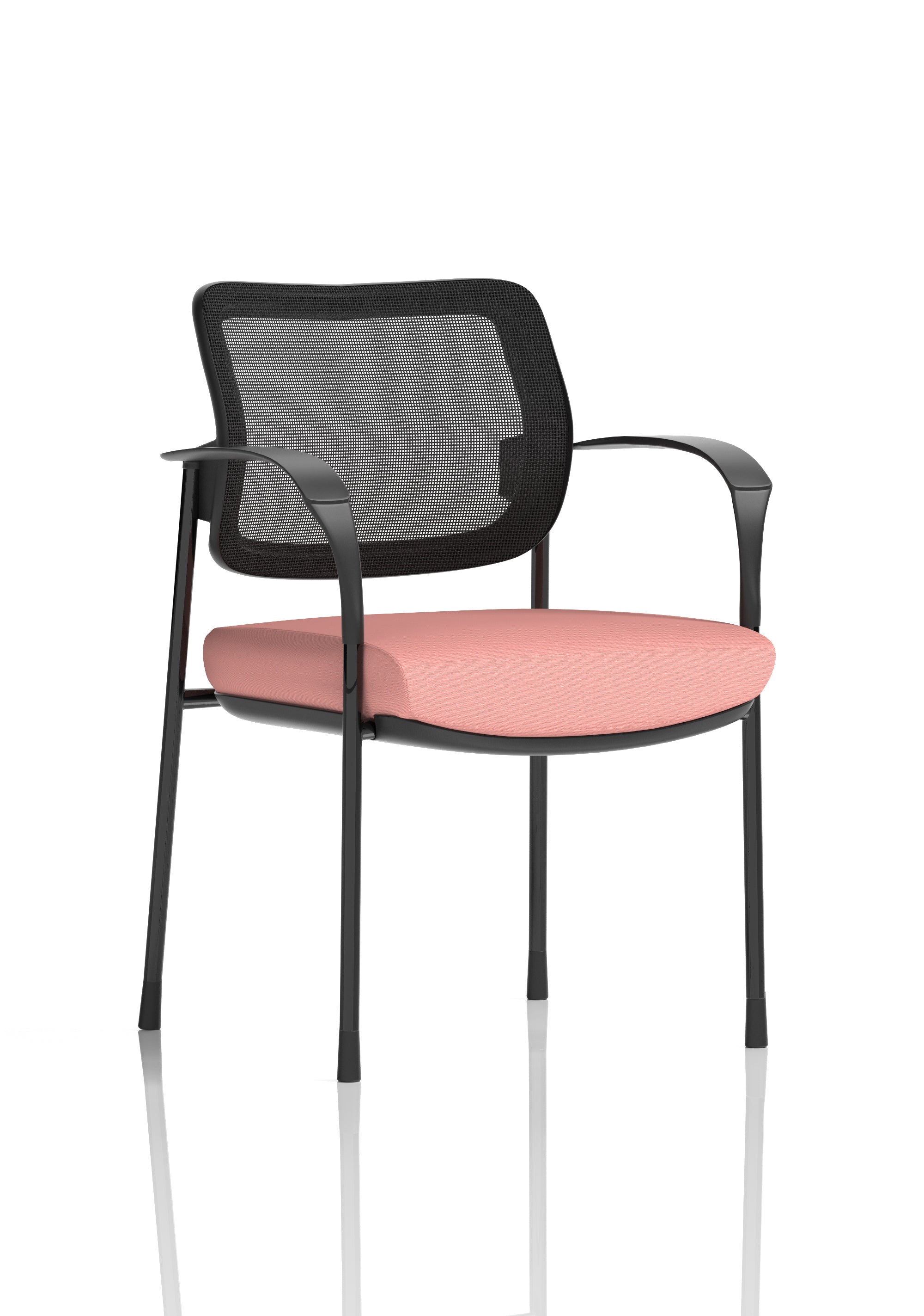 Brunswick Deluxe Medium Back Stacking Visitor Office Chair with Arms In Quest Fabric