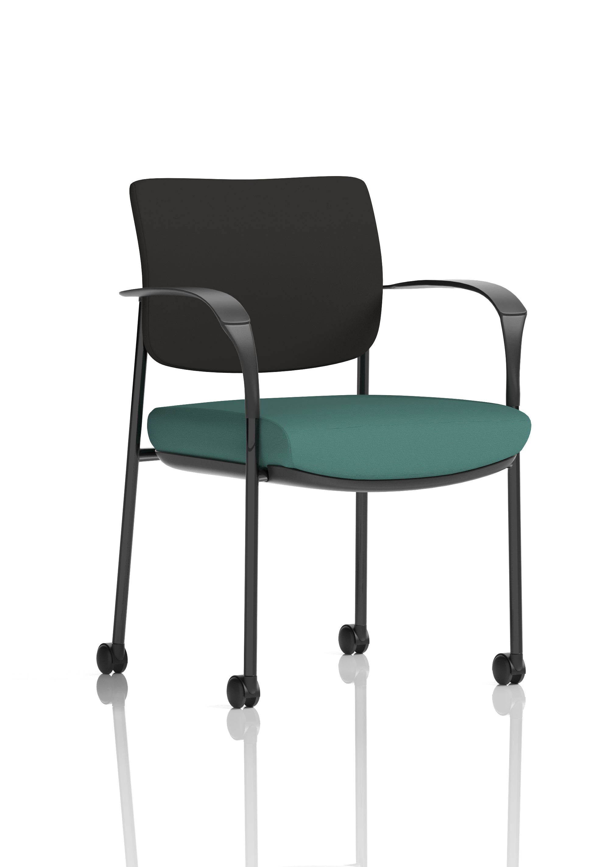 Brunswick Deluxe Medium Back Visitor Office Chair with Arms with Castors In Quest Fabric