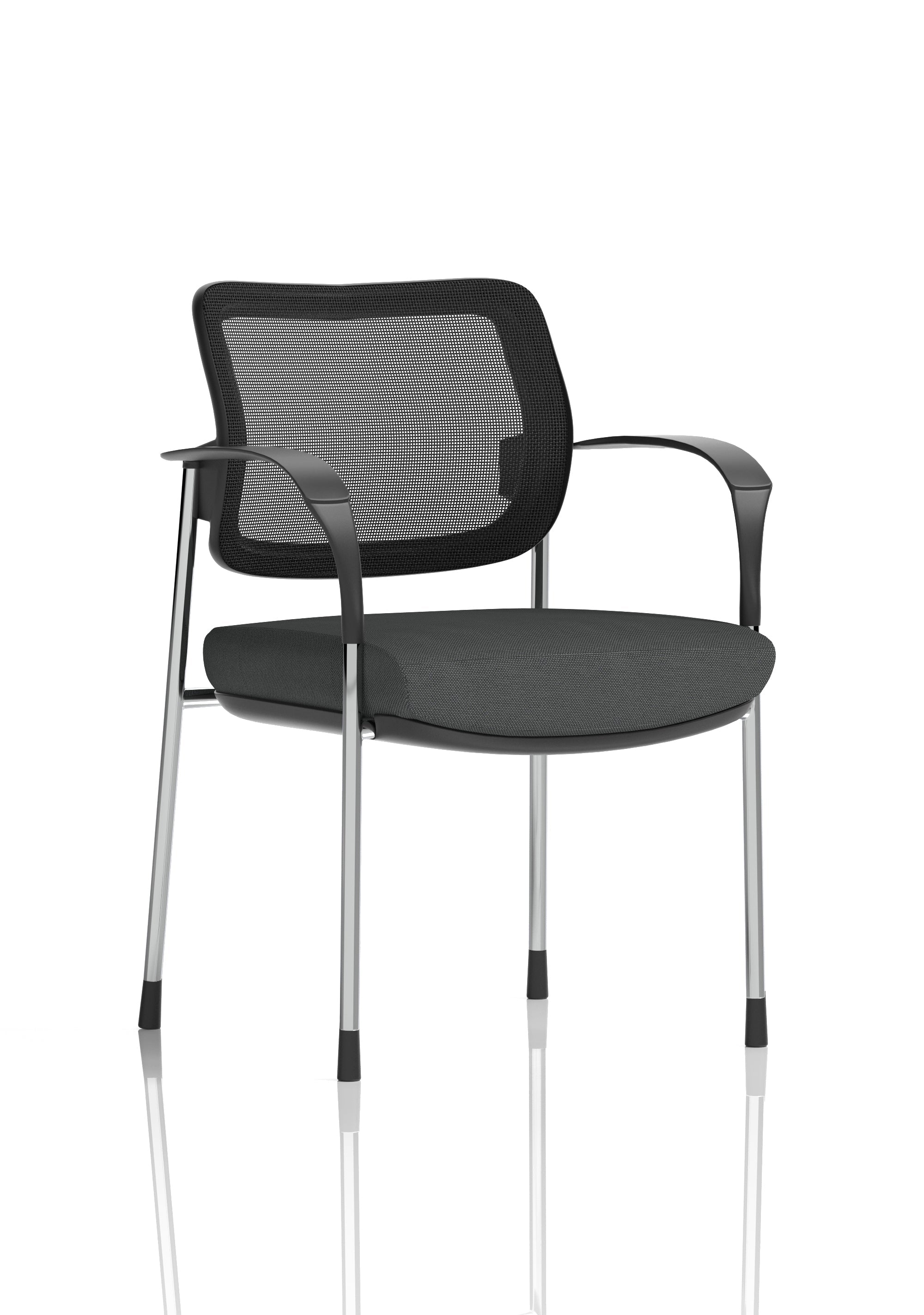 Brunswick Deluxe Medium Back Stacking Visitor Office Chair with Arms In Quest Fabric