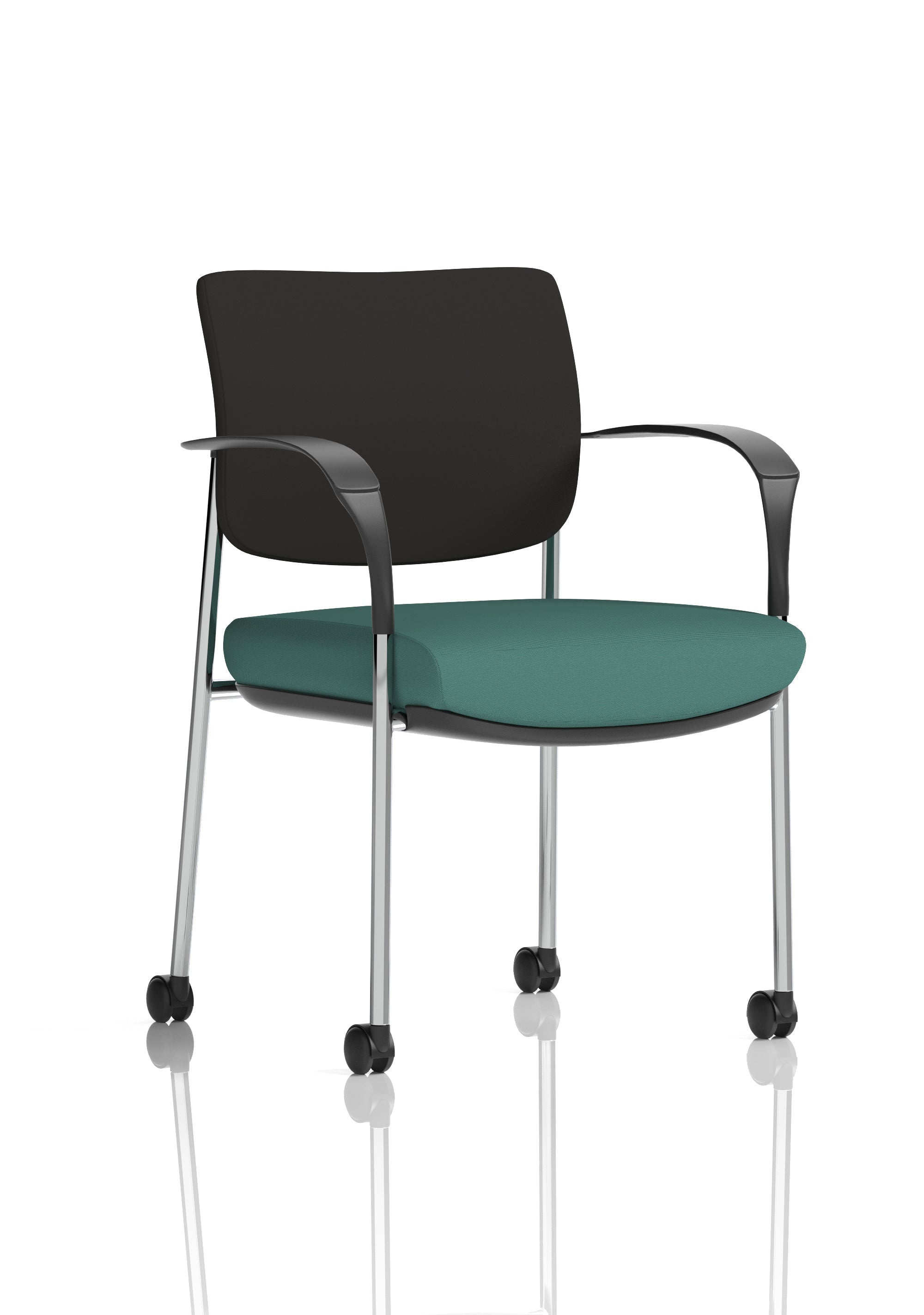 Brunswick Deluxe Medium Back Visitor Office Chair with Arms with Castors In Quest Fabric