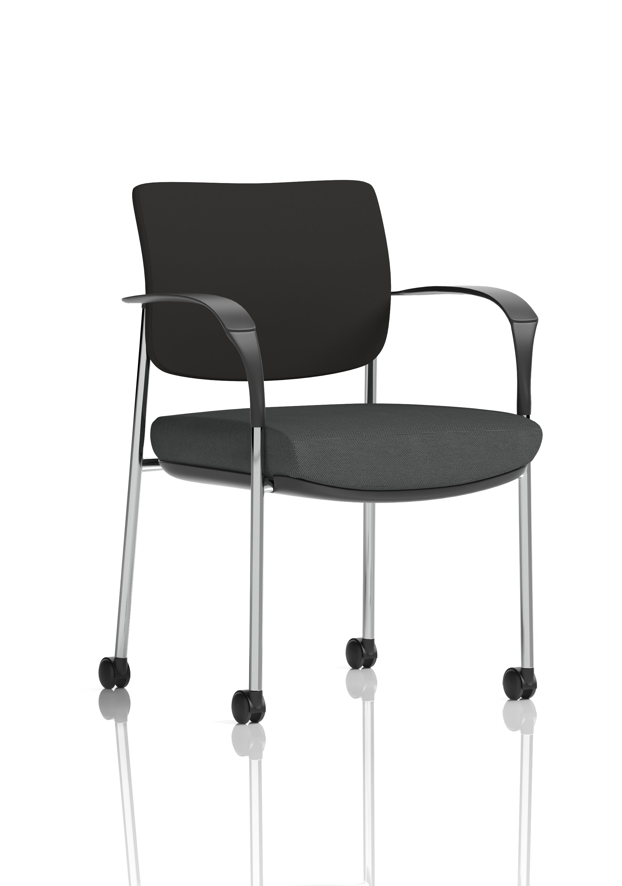 Brunswick Deluxe Medium Back Visitor Office Chair with Arms with Castors In Quest Fabric