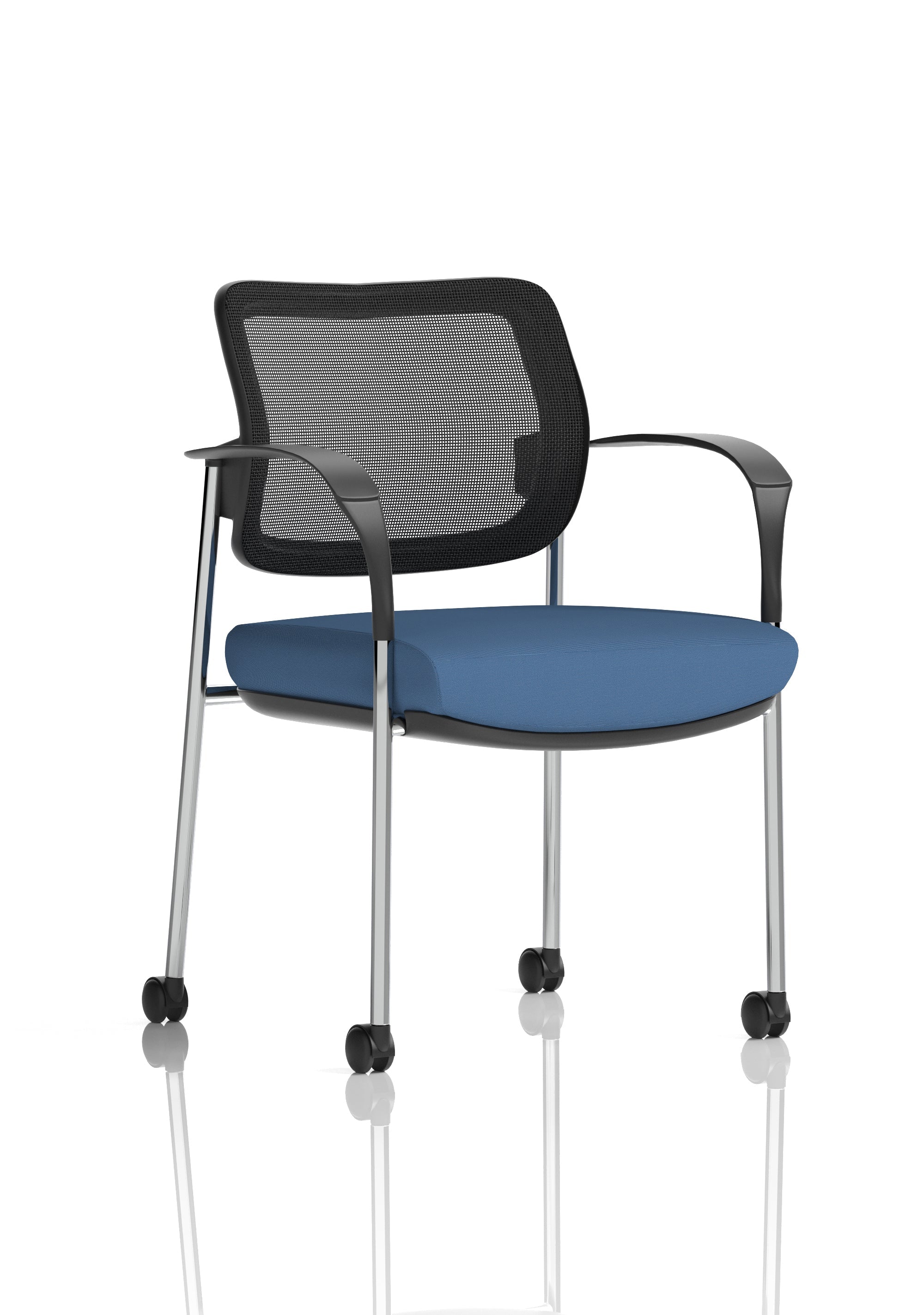 Brunswick Deluxe Medium Back Visitor Office Chair with Arms with Castors In Quest Fabric
