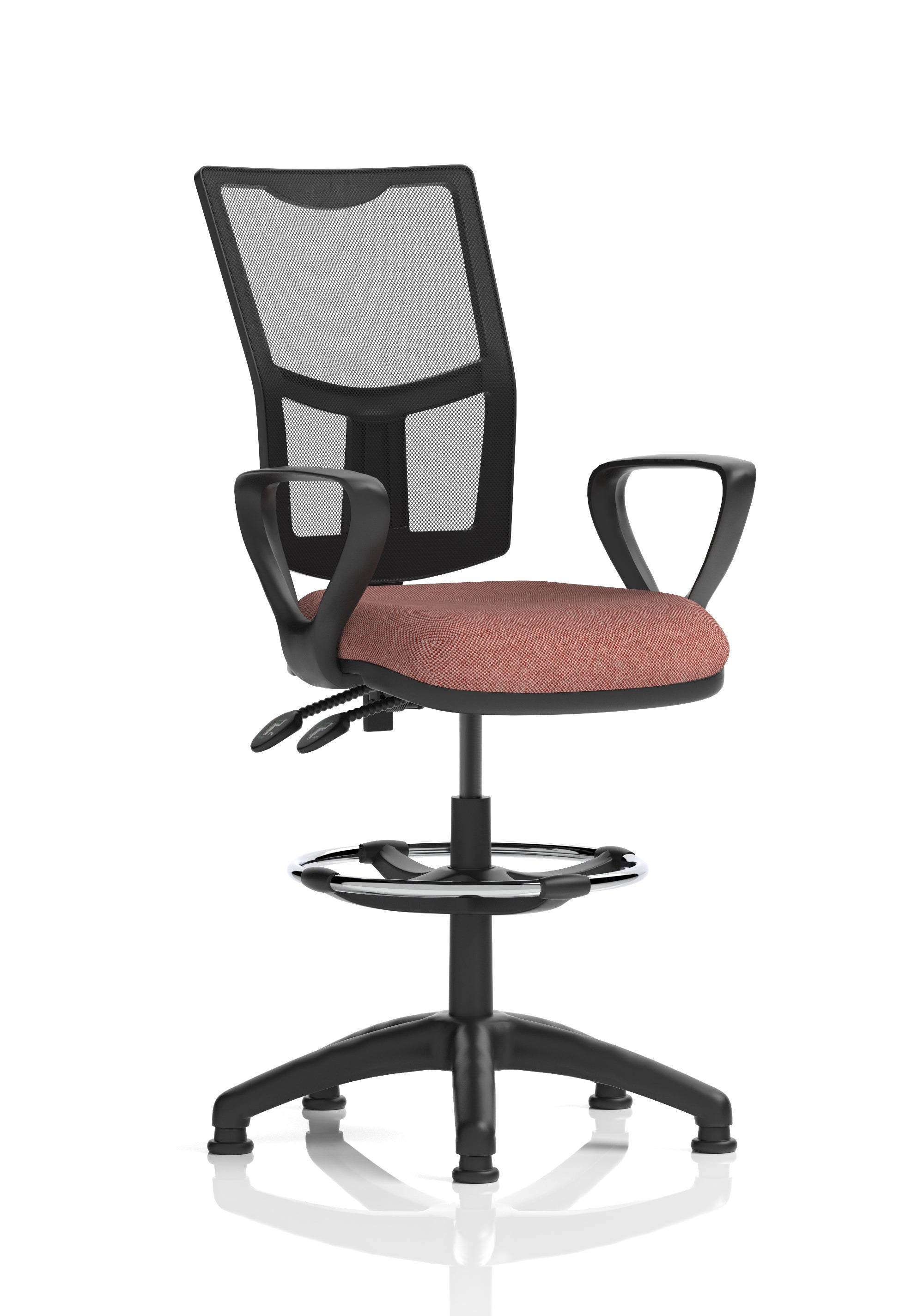 Eclipse Plus II Medium Mesh Back Task Operator Office Chair In Quest And Rivet Fabric