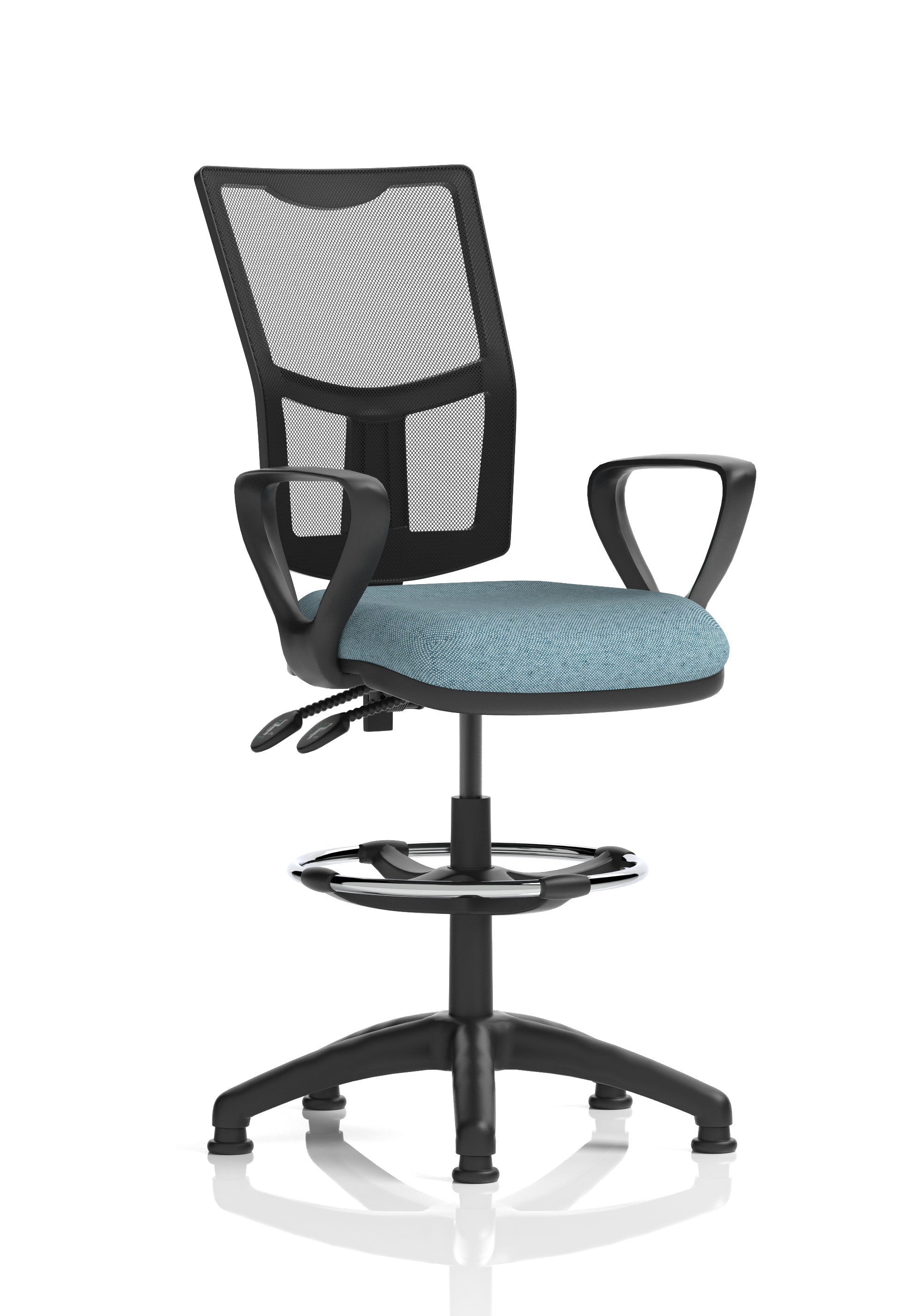 Eclipse Plus II Medium Mesh Back Task Operator Office Chair In Quest And Rivet Fabric