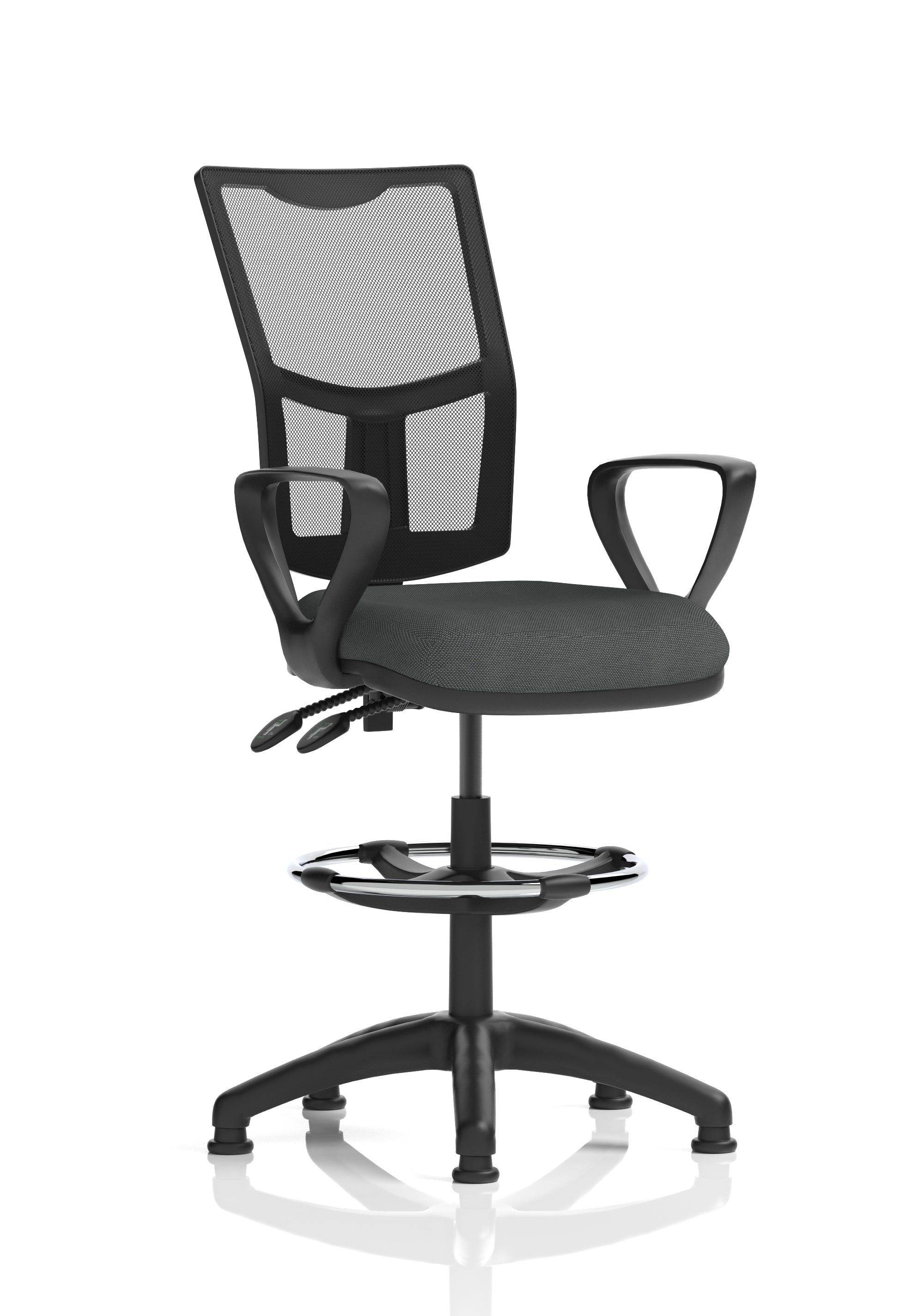 Eclipse Plus II Medium Mesh Back Task Operator Office Chair In Quest And Rivet Fabric