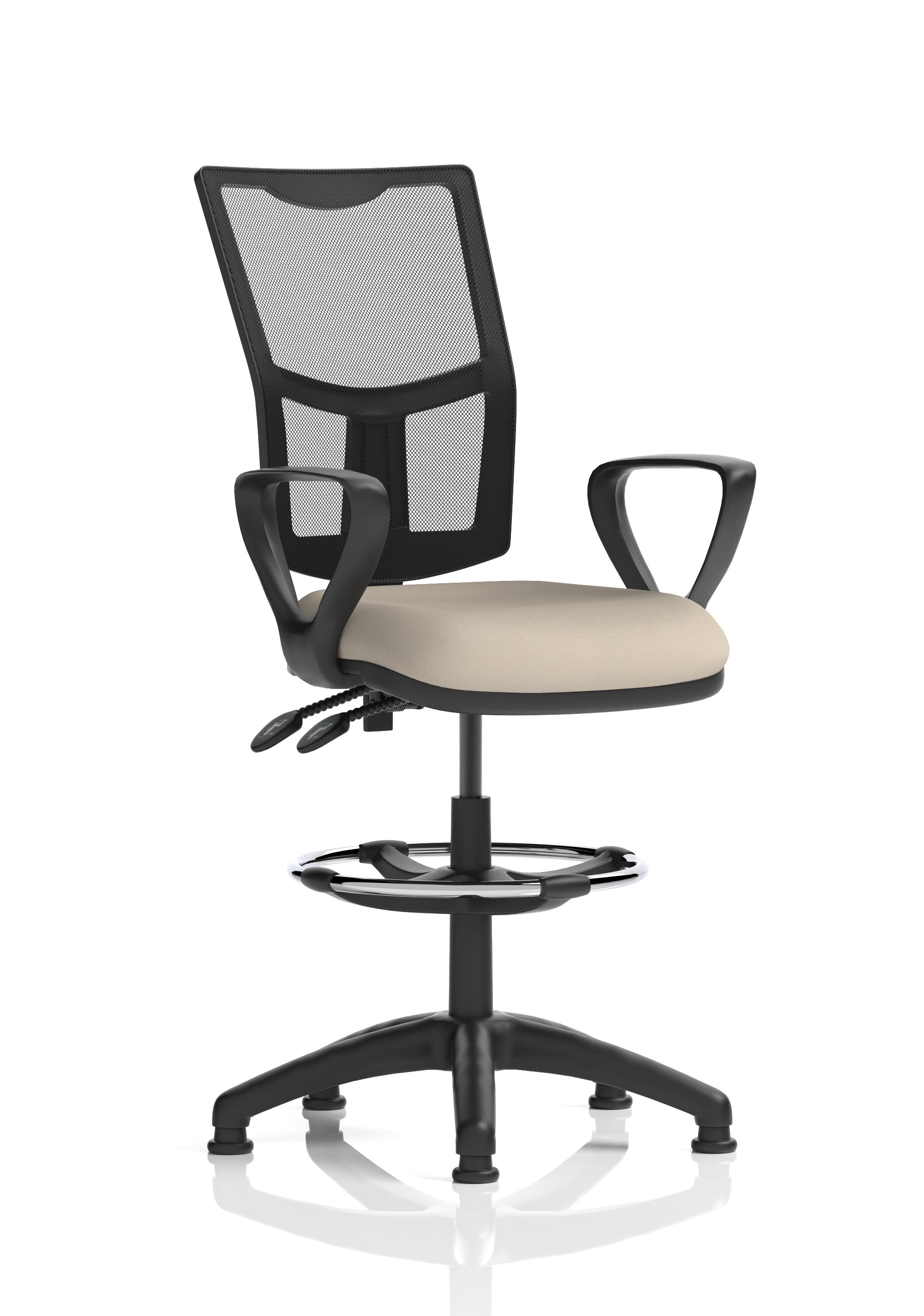 Eclipse Plus II Medium Mesh Back Task Operator Office Chair In Quest And Rivet Fabric