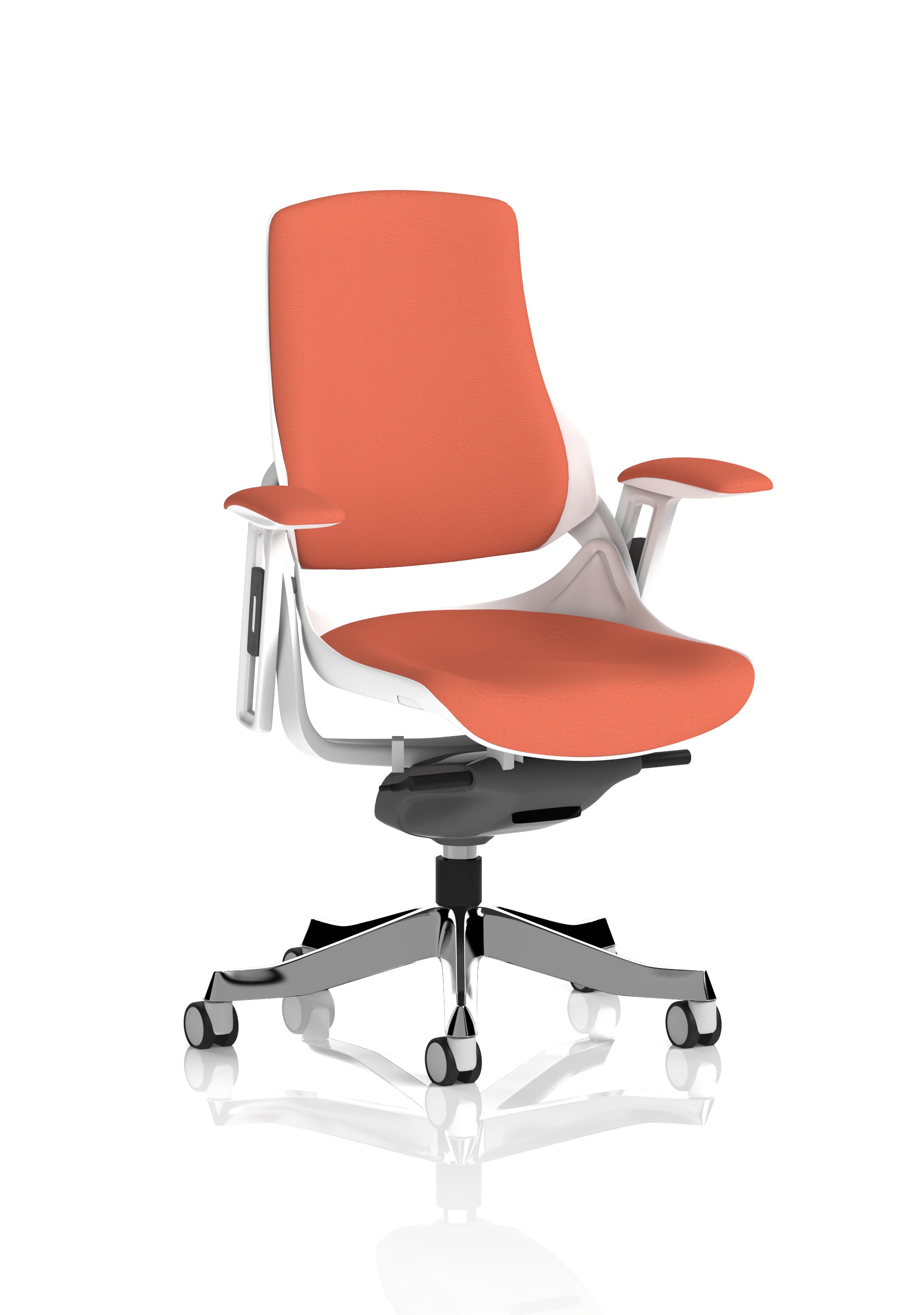 Zure High Back White Shell Fabric Executive Office Chair with Arms