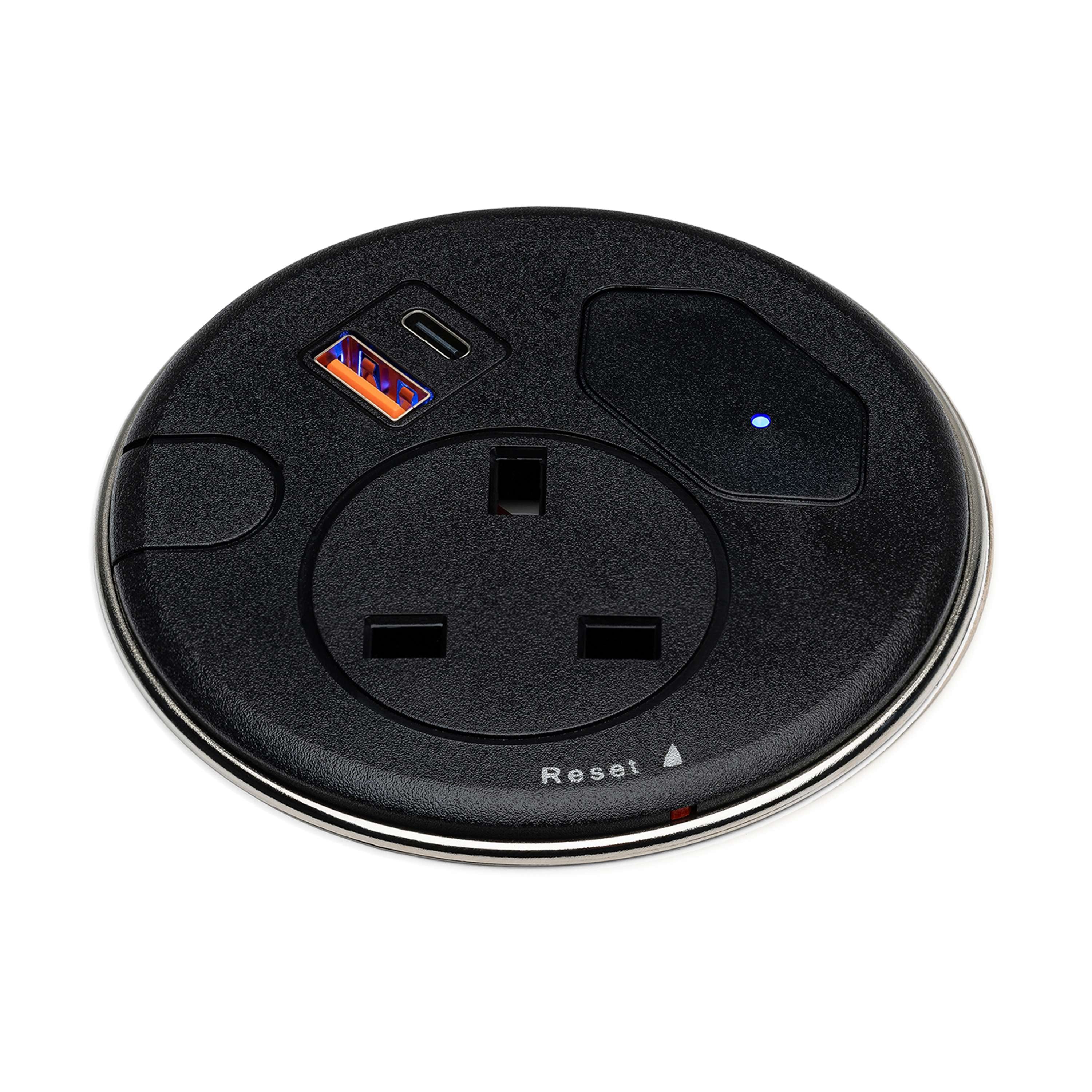 Malmo 65W Power Grommet 50Mm Hole Cut-Out Black
