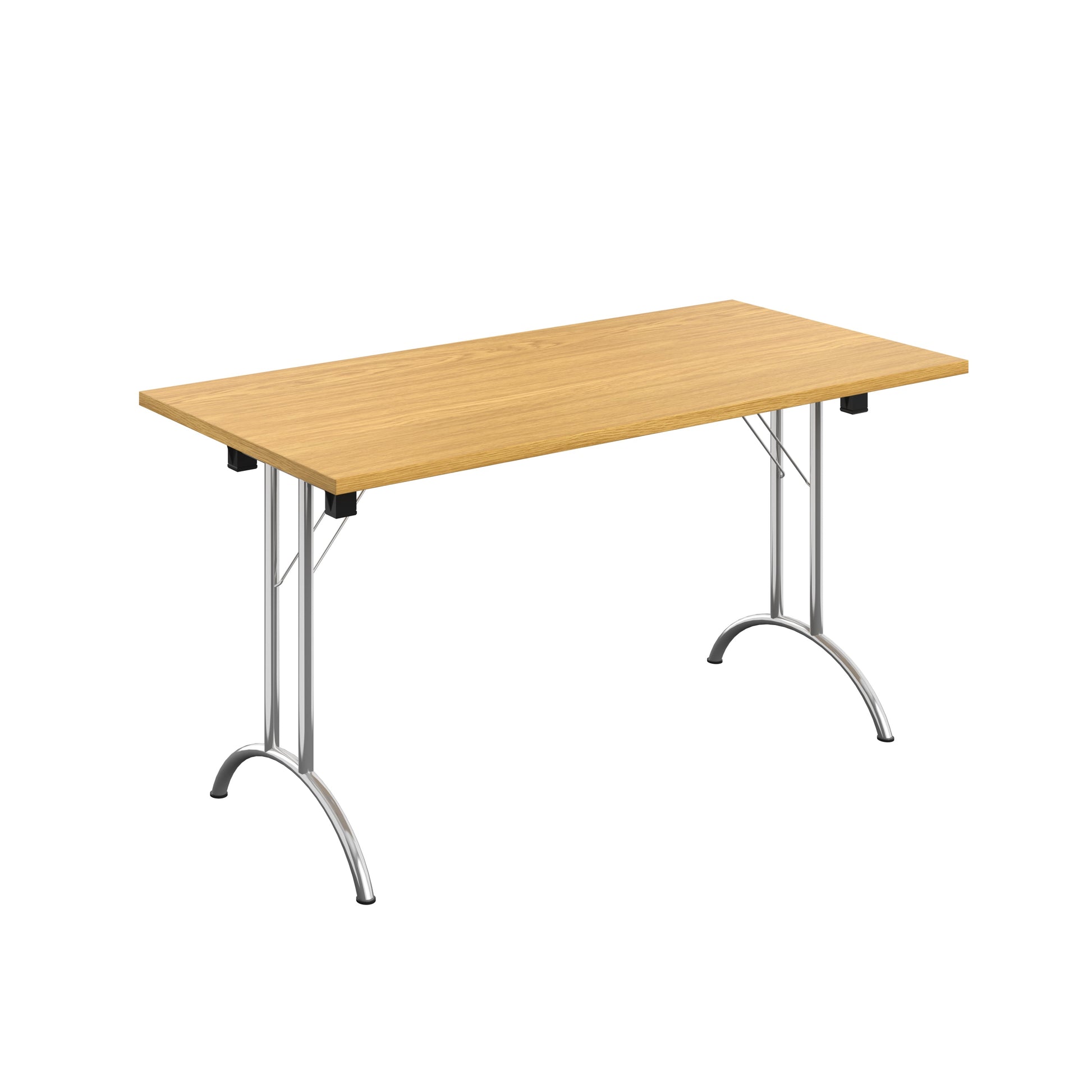 One Union Rectangular Folding Table (FSC) | 1400 X 700 | Nova Oak/Chrome