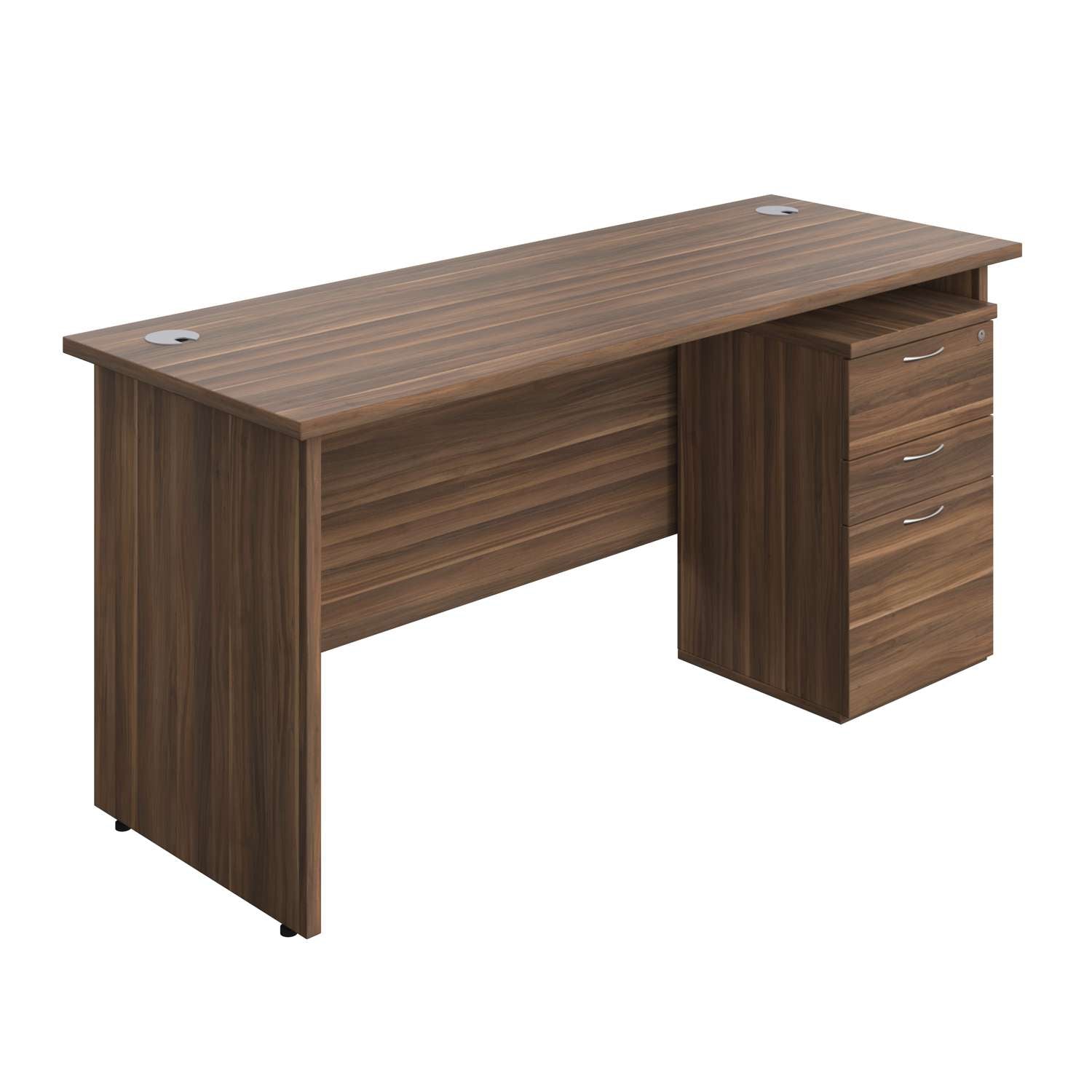 Panel Rectangular Desk + 3 Drawer High Mobile Pedestal Bundle (FSC)