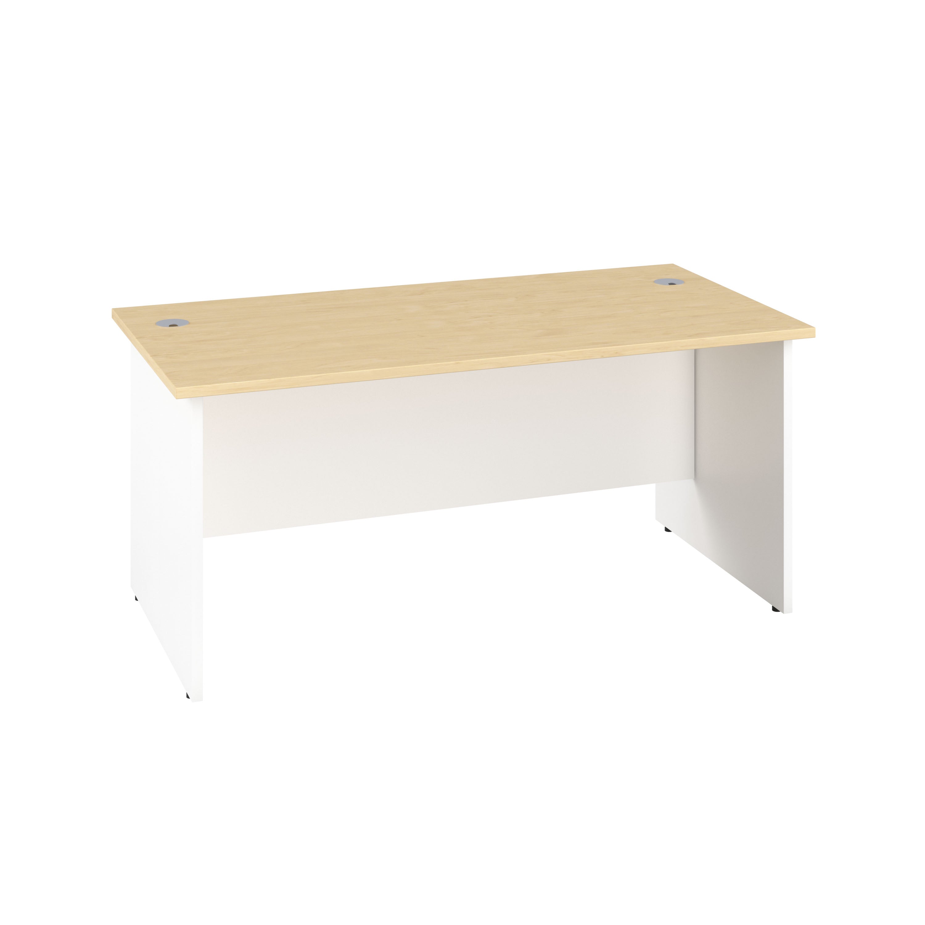 Panel Rectangular Desk: 800mm Deep | 1600X800 | Maple/White
