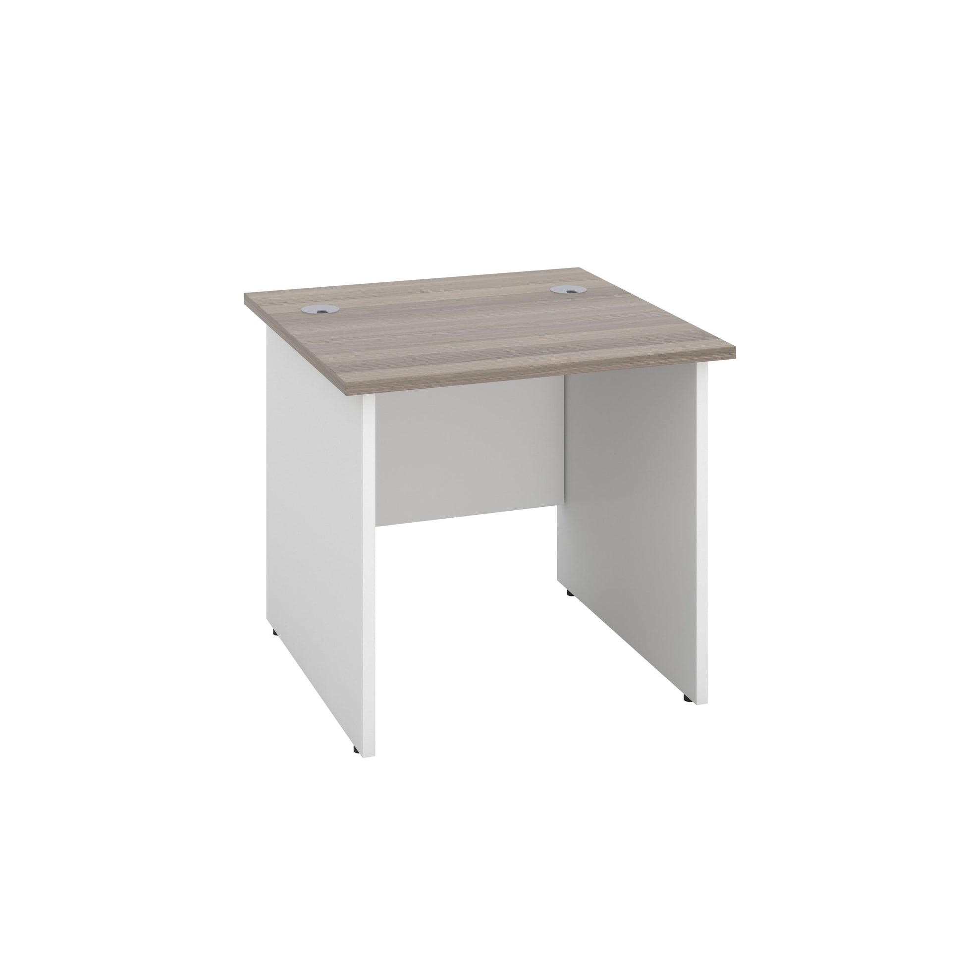 Panel Rectangular Desk: 800mm Deep | 800X800 | Grey Oak/White