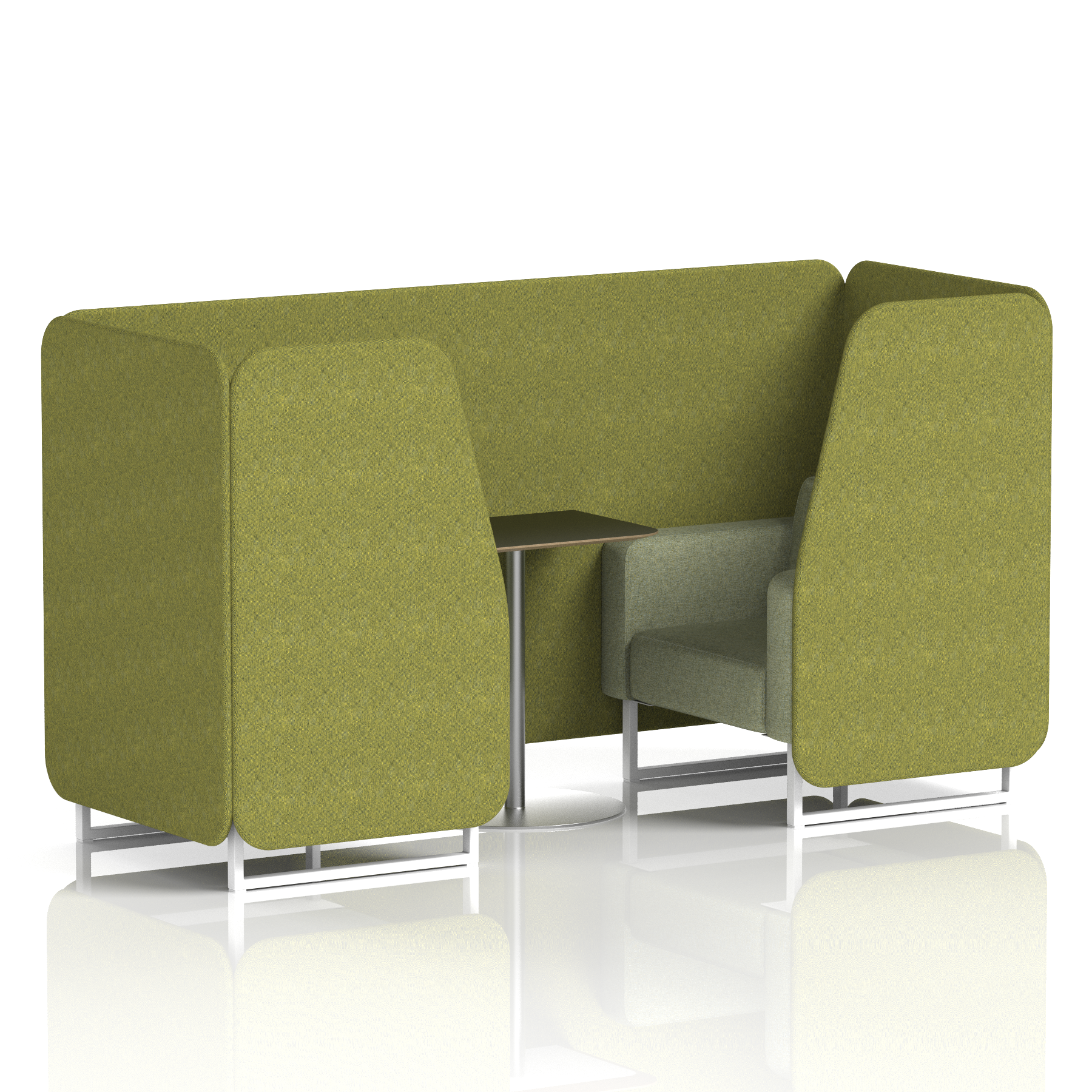 Brixworth Booth With White Legs And Black Table In Two Tone