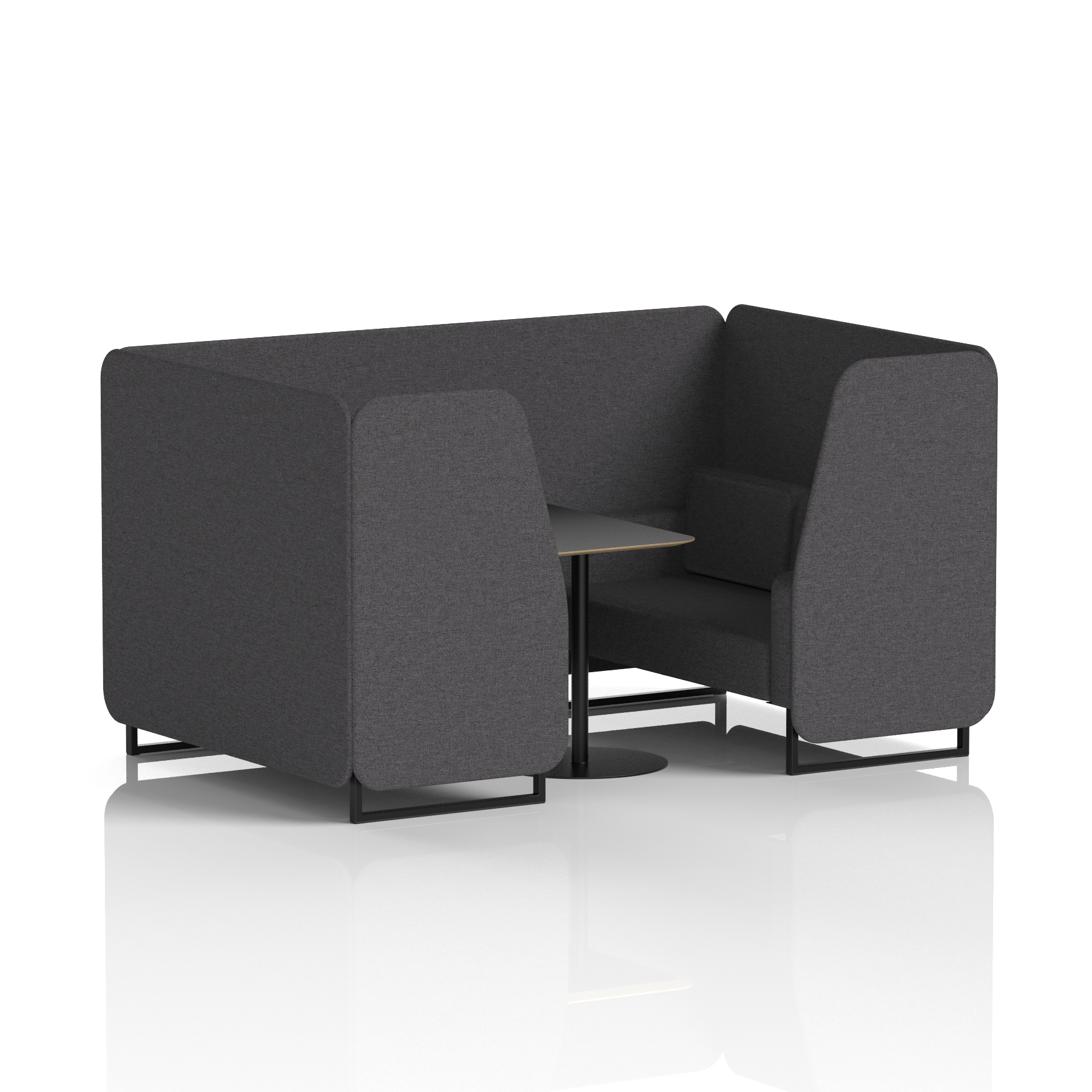 Brixworth Booth With Black Legs And Black Table In Single Tone