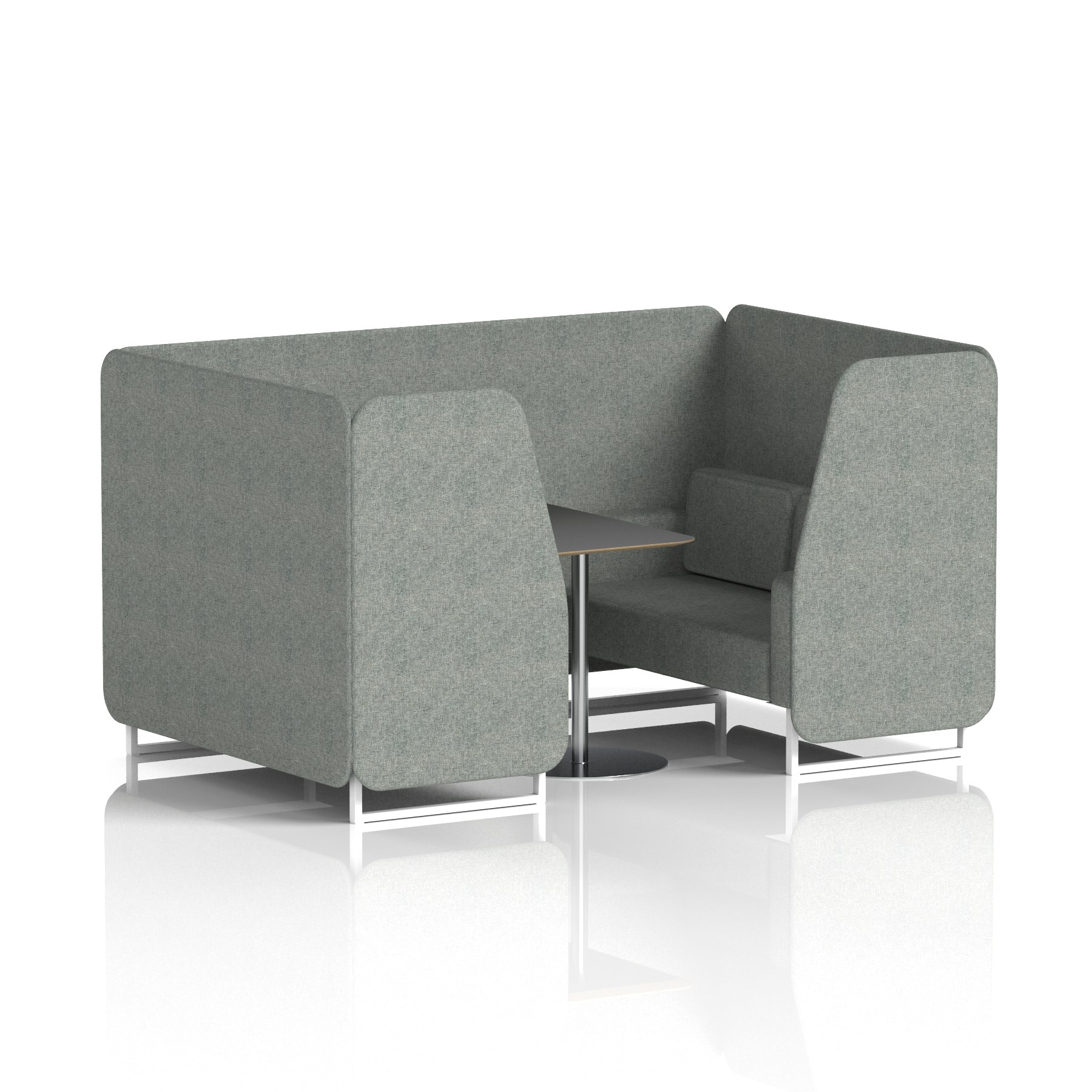 Brixworth Booth With White Legs And Black Table In Single Tone