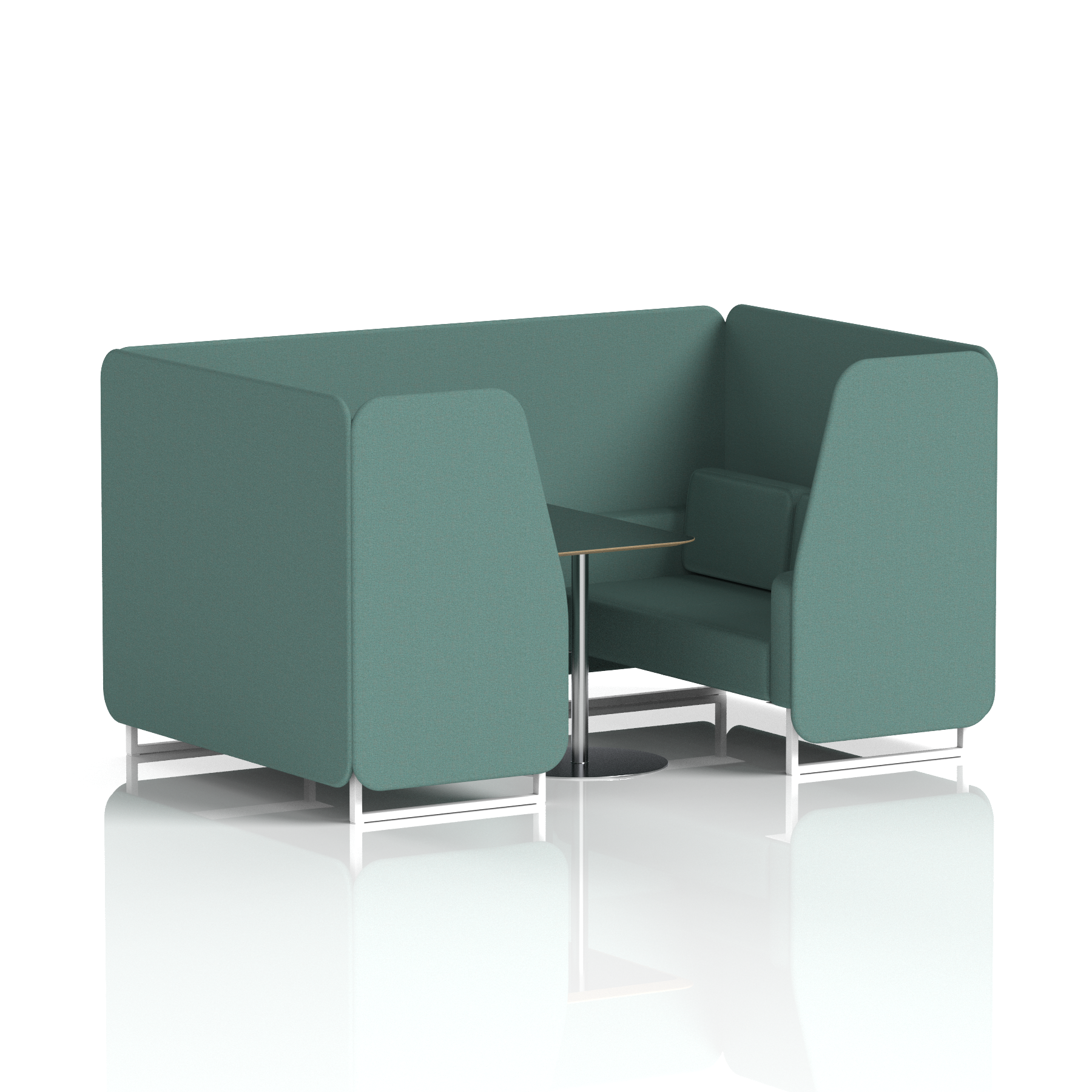 Brixworth Booth With White Legs And Black Table In Single Tone