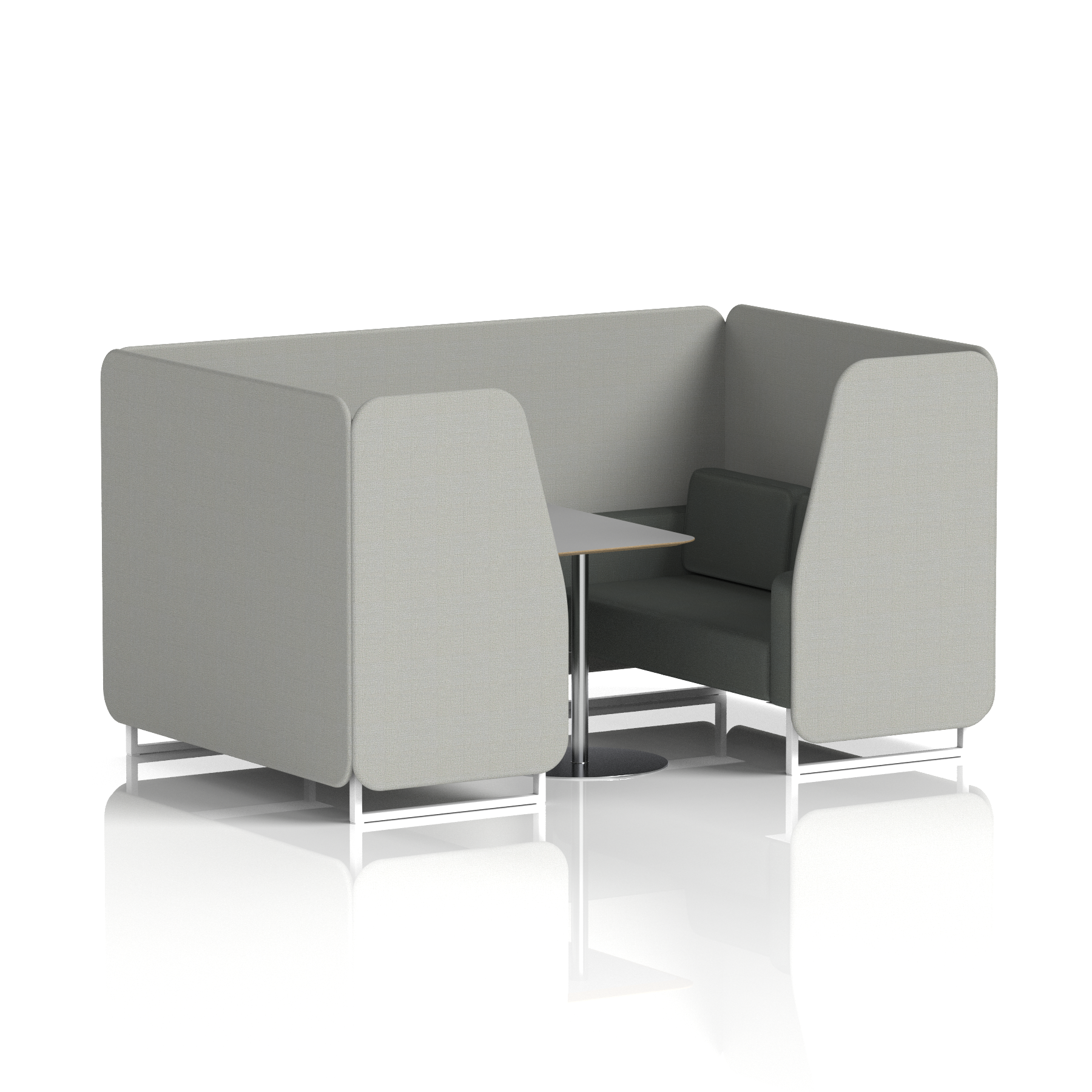 Brixworth Booth With White Legs And Grey Table In Two Tone