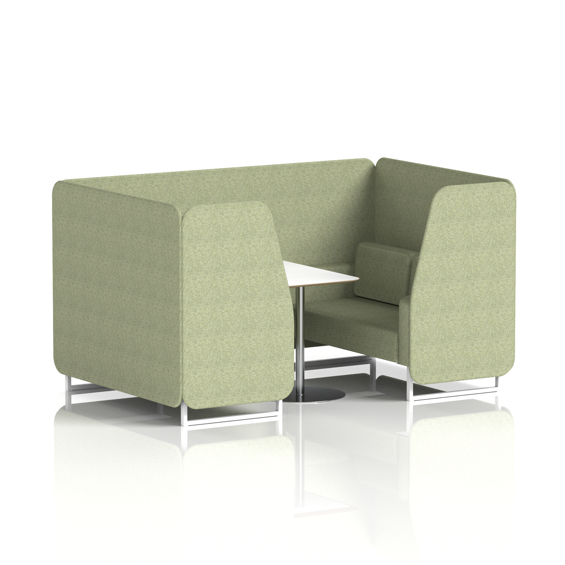 Brixworth Booth With White Legs And White Table In Single Tone